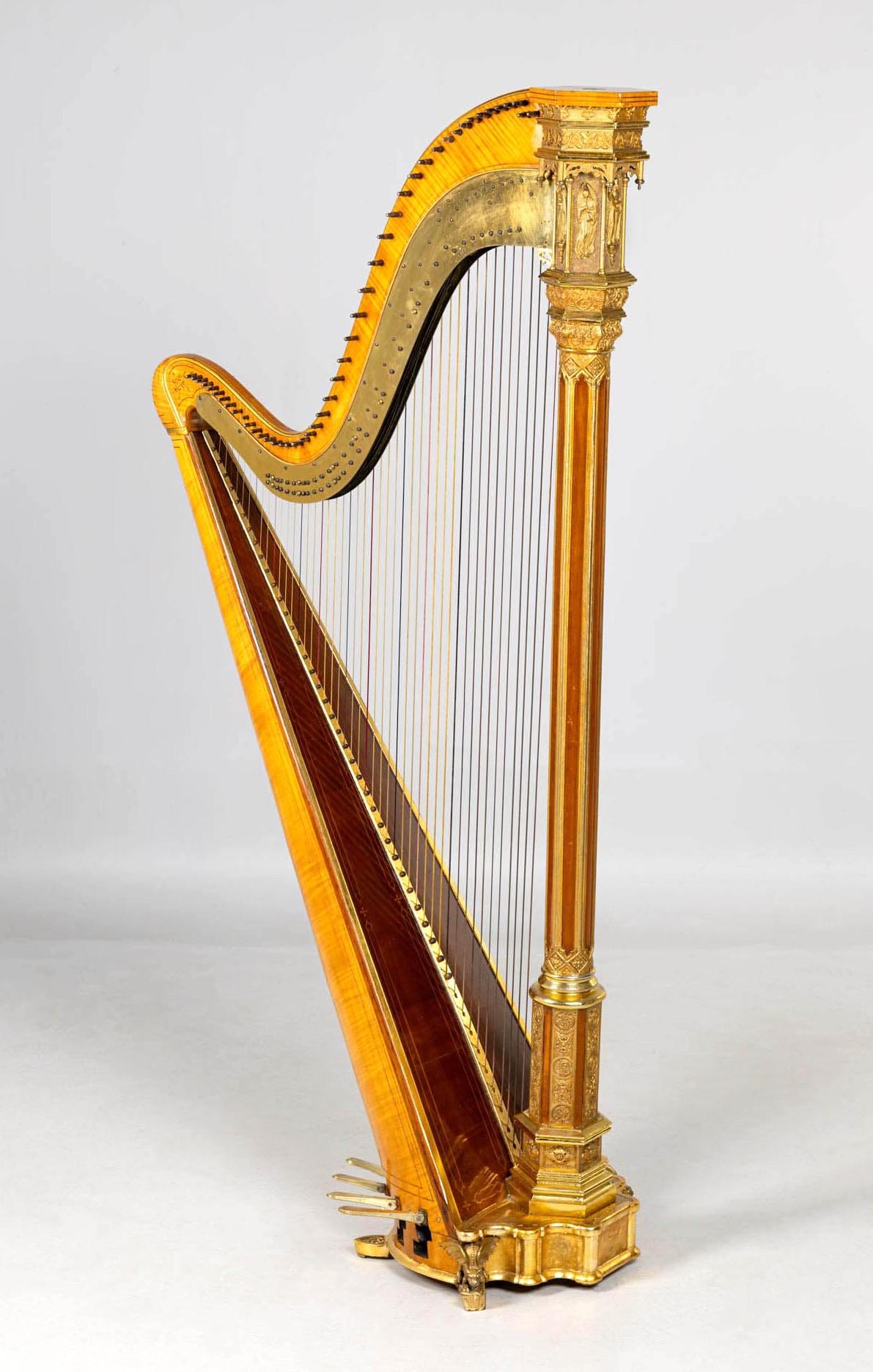 XIXe siècle Harpe de la fin du 19e siècle par Sebastian Erard, instrument de musique de 1897 en vente