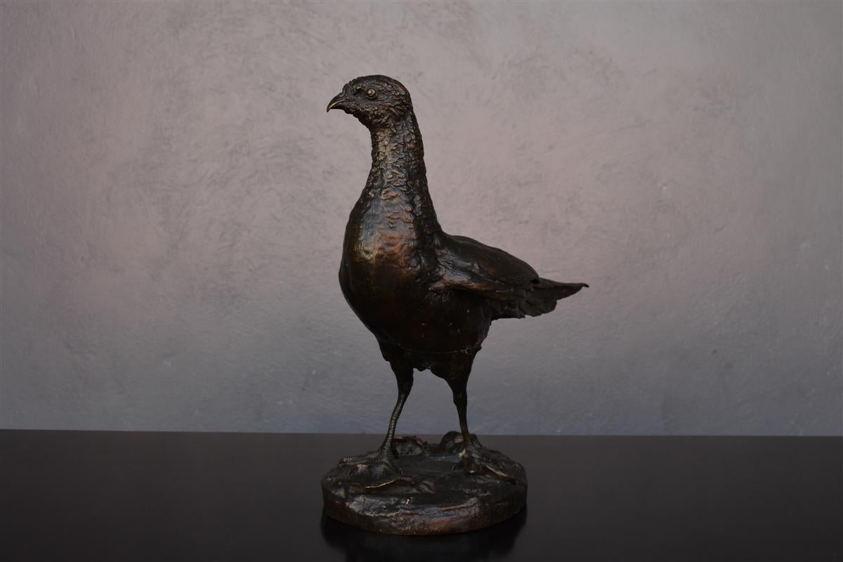 French Late 19th Century Hen Pheasant in Bronze