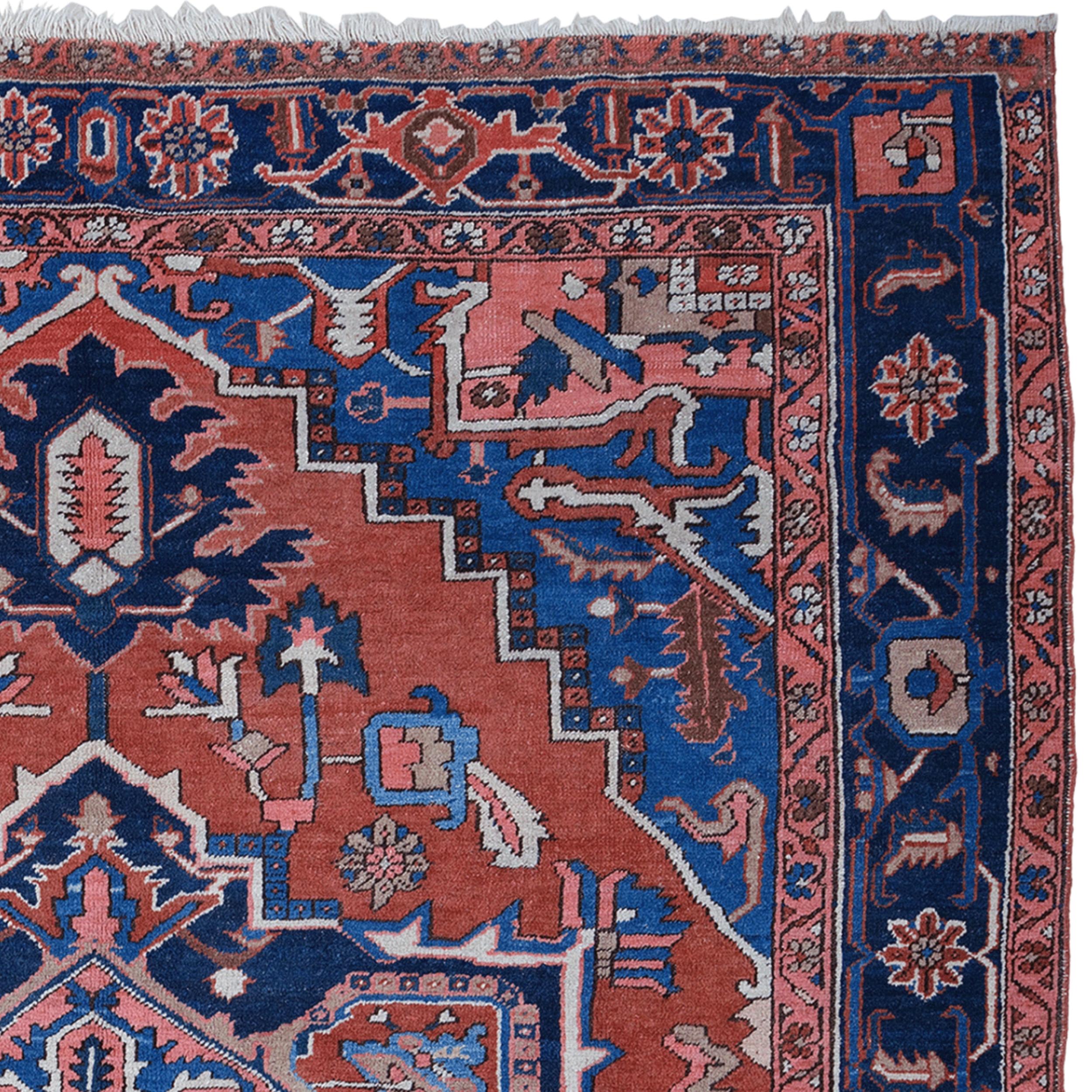 Heriz-Teppich aus dem späten 19. (Handgeknüpft) im Angebot