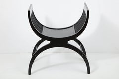 Late 19th Century High Arm Ebonized Bench