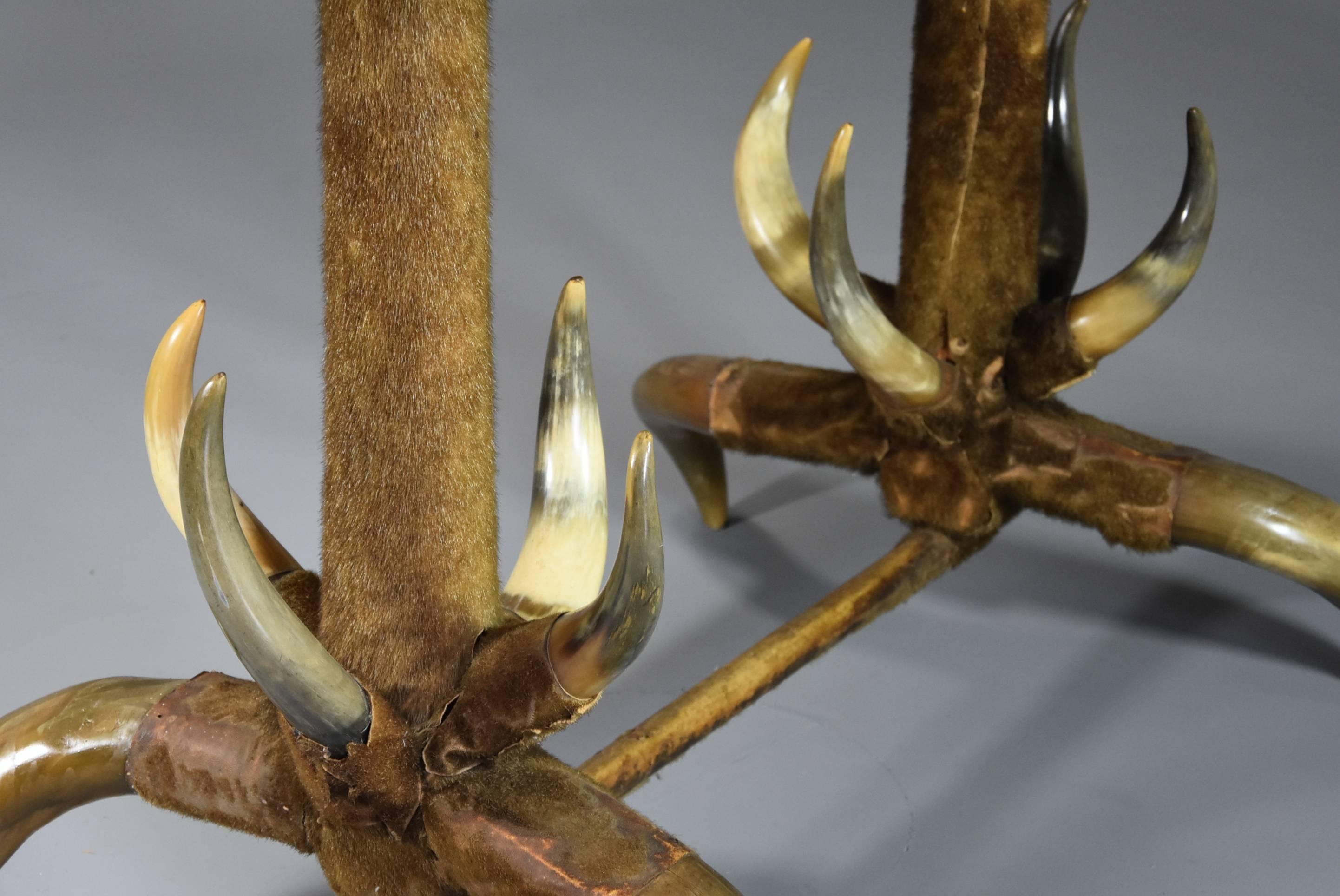 Late 19th Century Highly Decorative and Unusual German Cow Horn Table For Sale 2