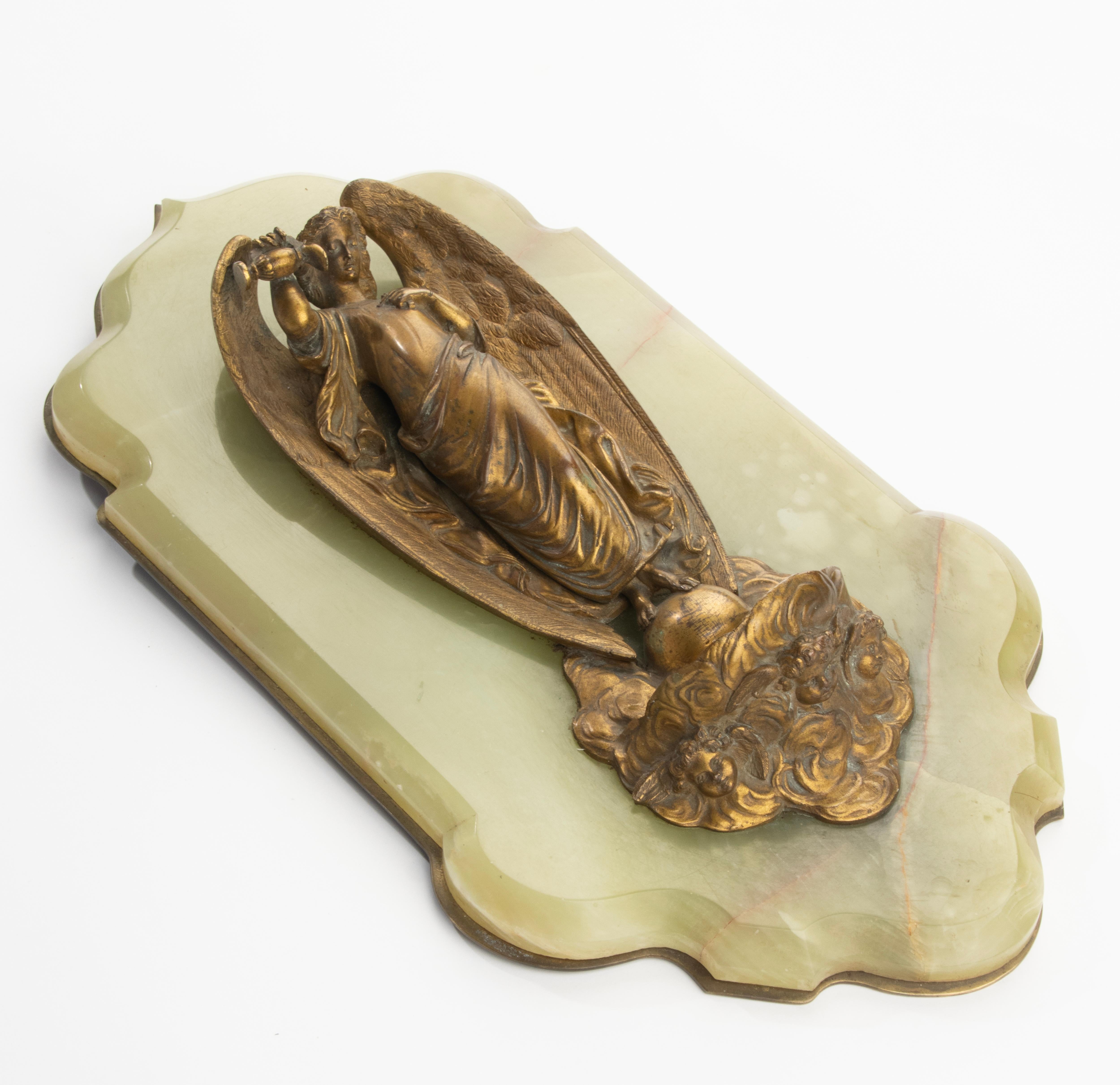 Fin du 19ème siècle Fonts baptismaux - France - Bronze et Onyx - Motif Ange en vente 5