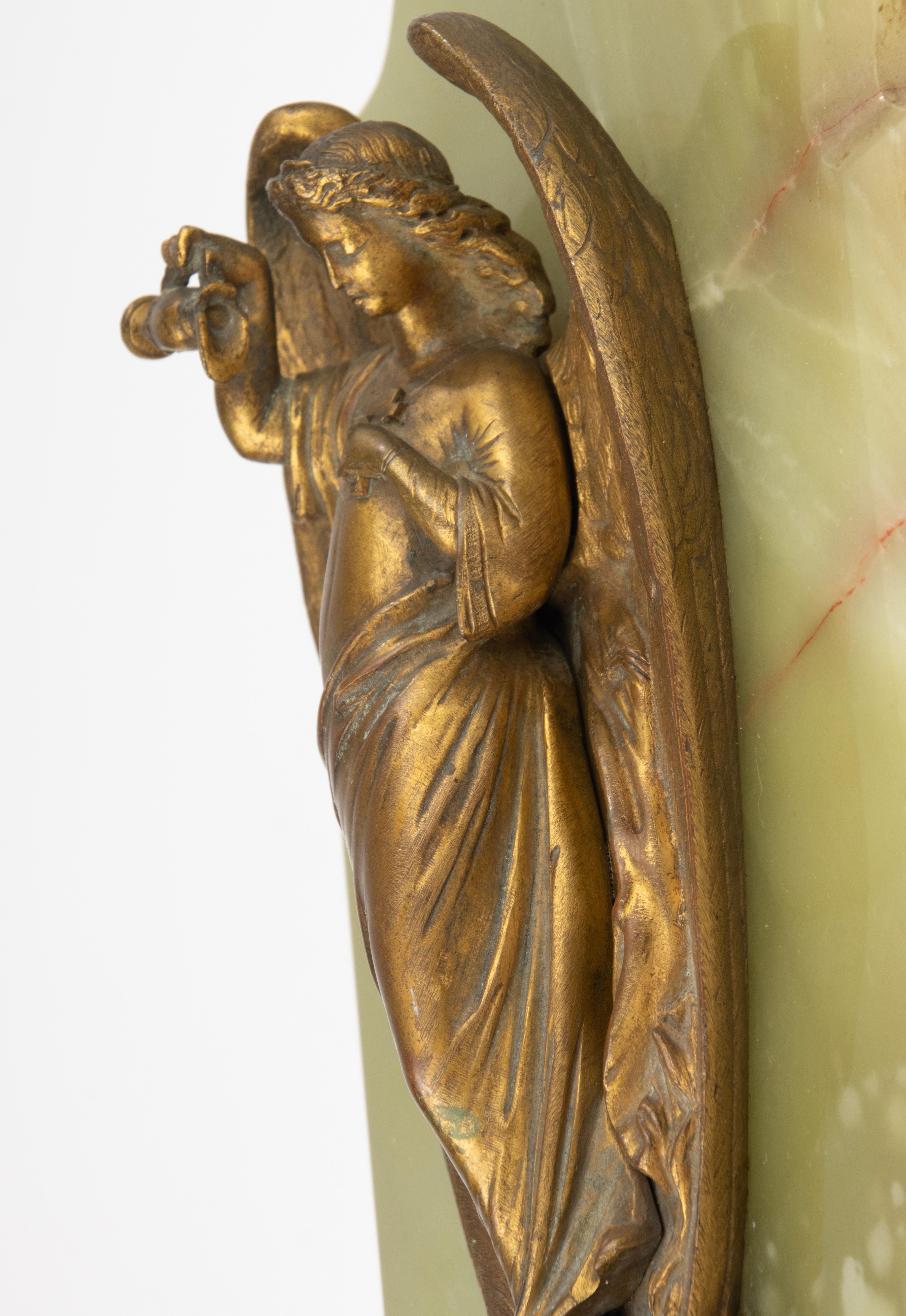 Fin du 19ème siècle Fonts baptismaux - France - Bronze et Onyx - Motif Ange en vente 6