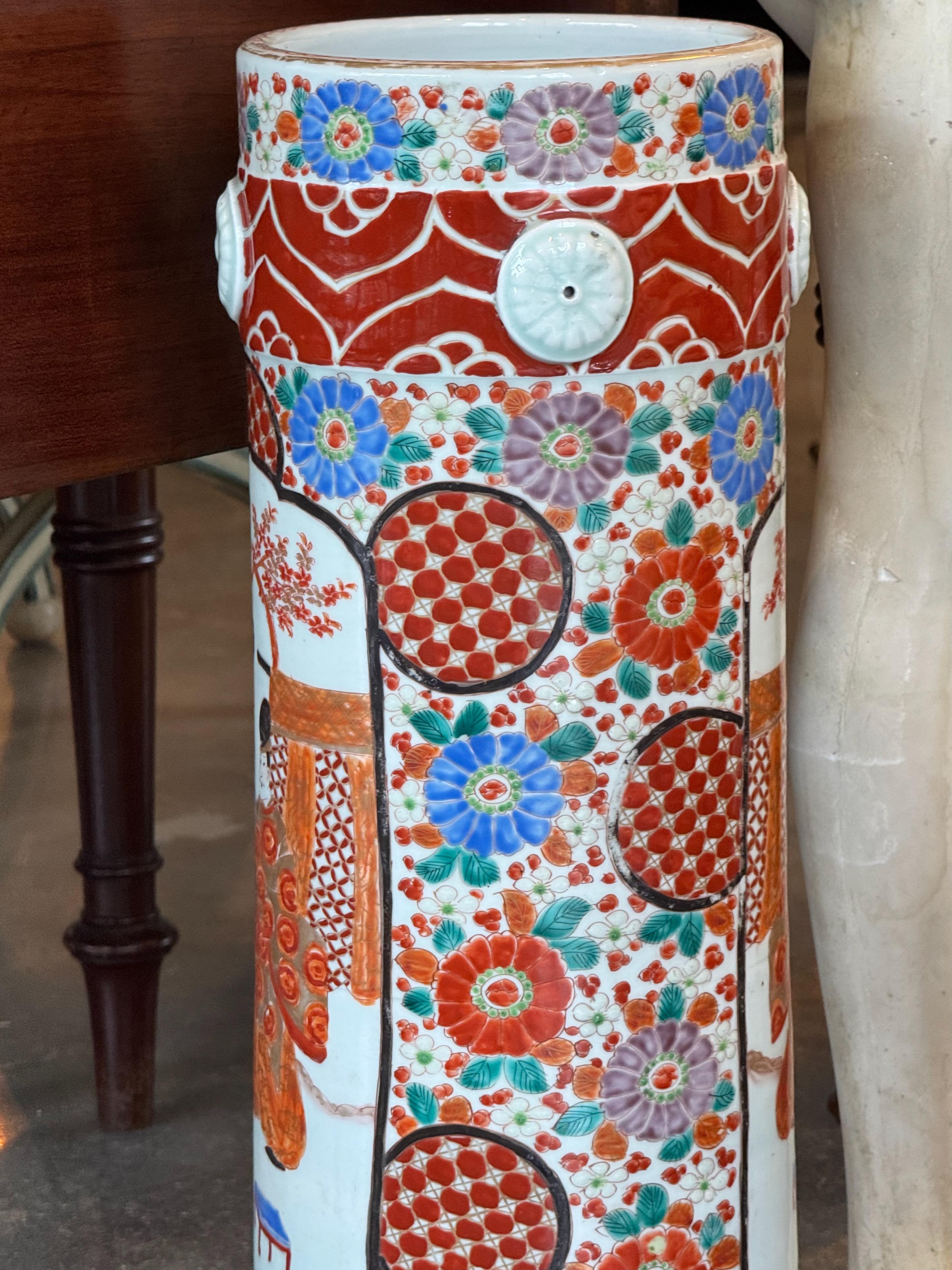 Porcelaine Fin du 19e siècle - Imari Porcelain Umbrella Stand en vente