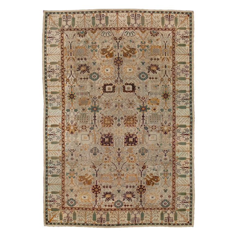 Late 19th Century Indian Agra Rug For Sale at 1stDibs