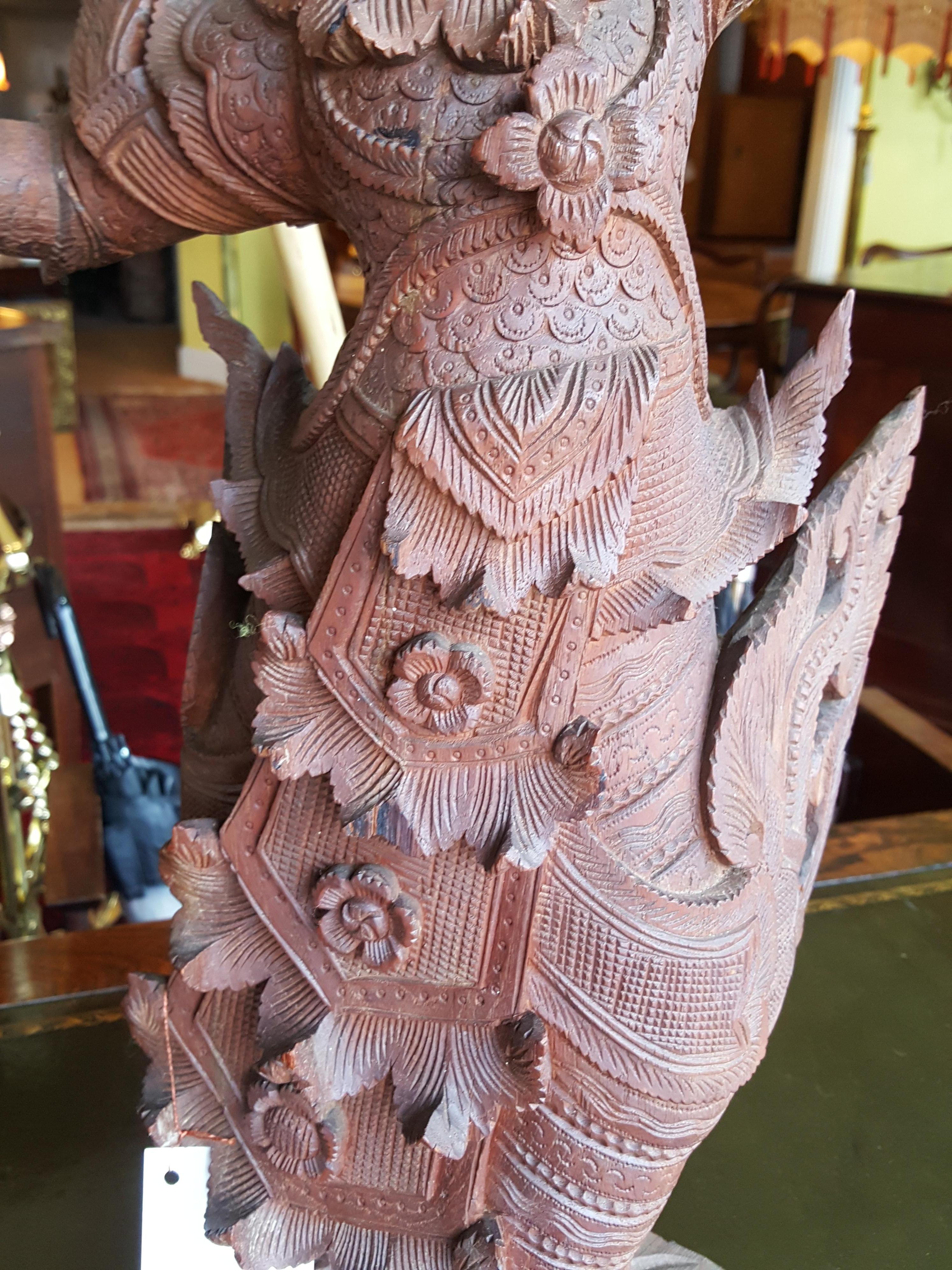 Teak Late 19th Century Indonesian Wood Carving