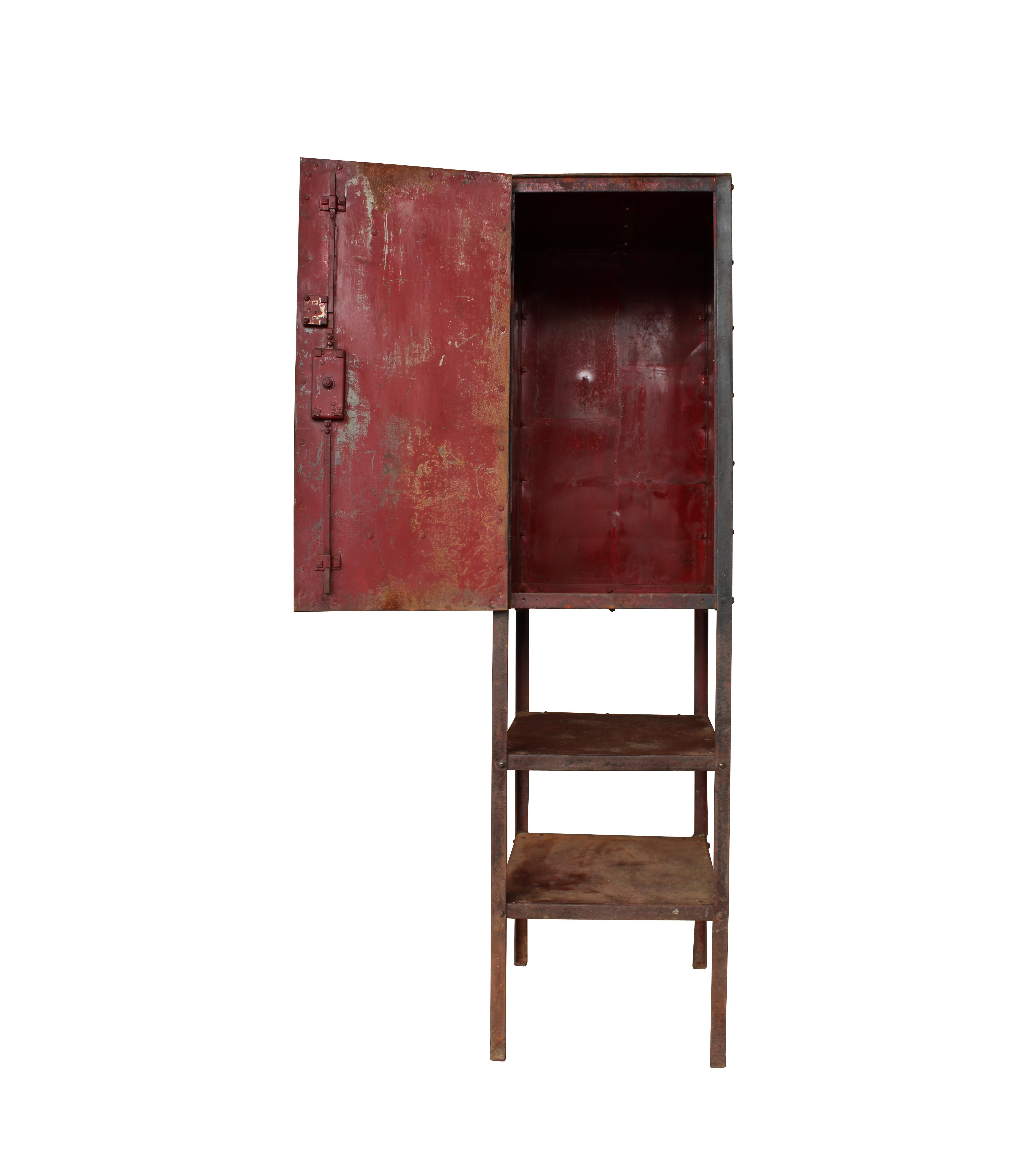 Late 19th Century Industrial Cabinet In Distressed Condition In Aurora, OR