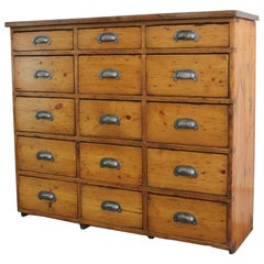 Late 19th Century Industrial Pine Factory Drawers
