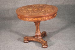 Late 19th Century Inlaid Dutch Marquetry Mahogany and Satinwood Center Table