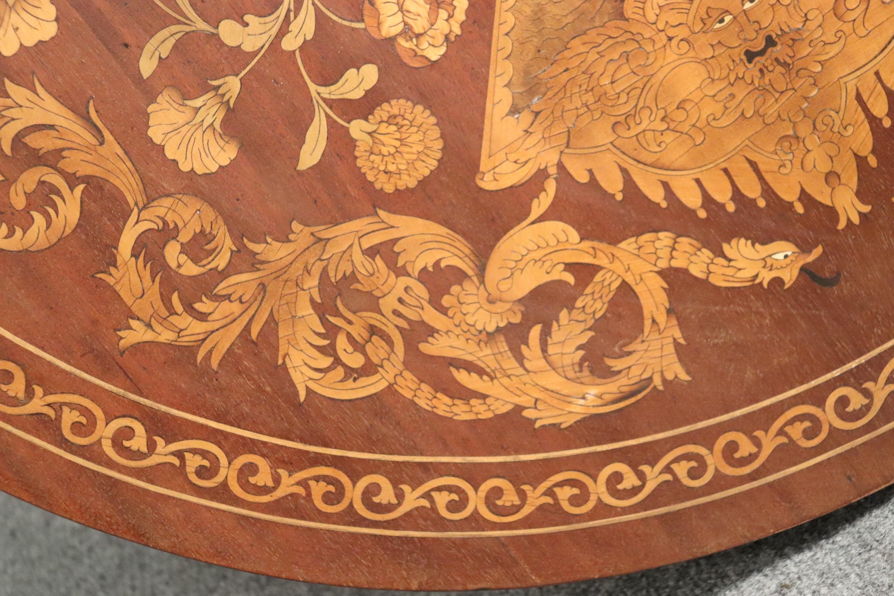 Late 19th Century Inlaid Dutch Marquetry Mahogany and Satinwood Center Table 3