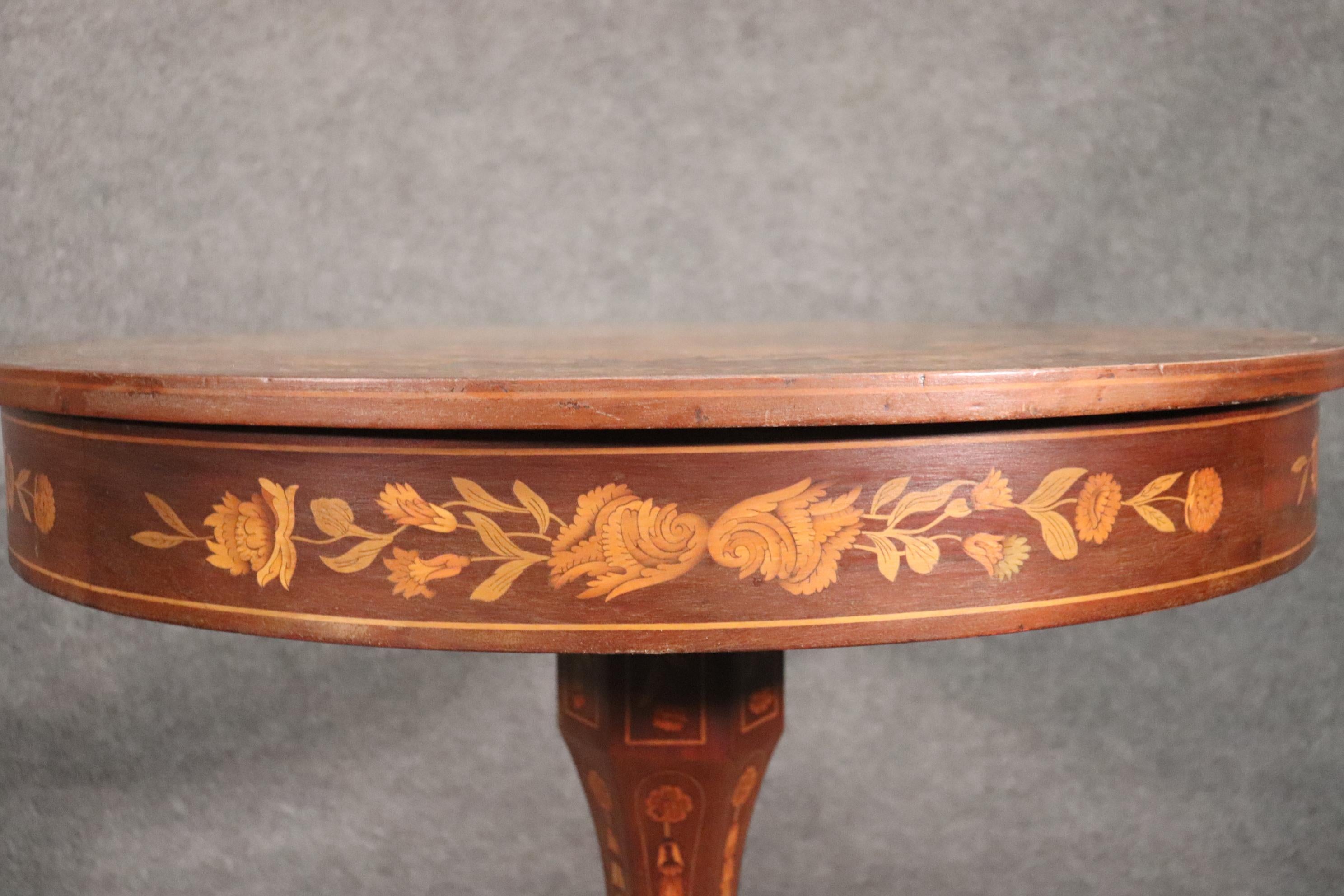 Late 19th Century Inlaid Dutch Marquetry Mahogany and Satinwood Center Table 4