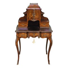 Late 19th Century Inlaid Kingwood Bonheur Du Jour