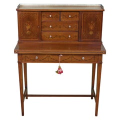 Antique Late 19th Century Inlaid Mahogany Bonheur Du Jour by Jas Shoolbred & Co.