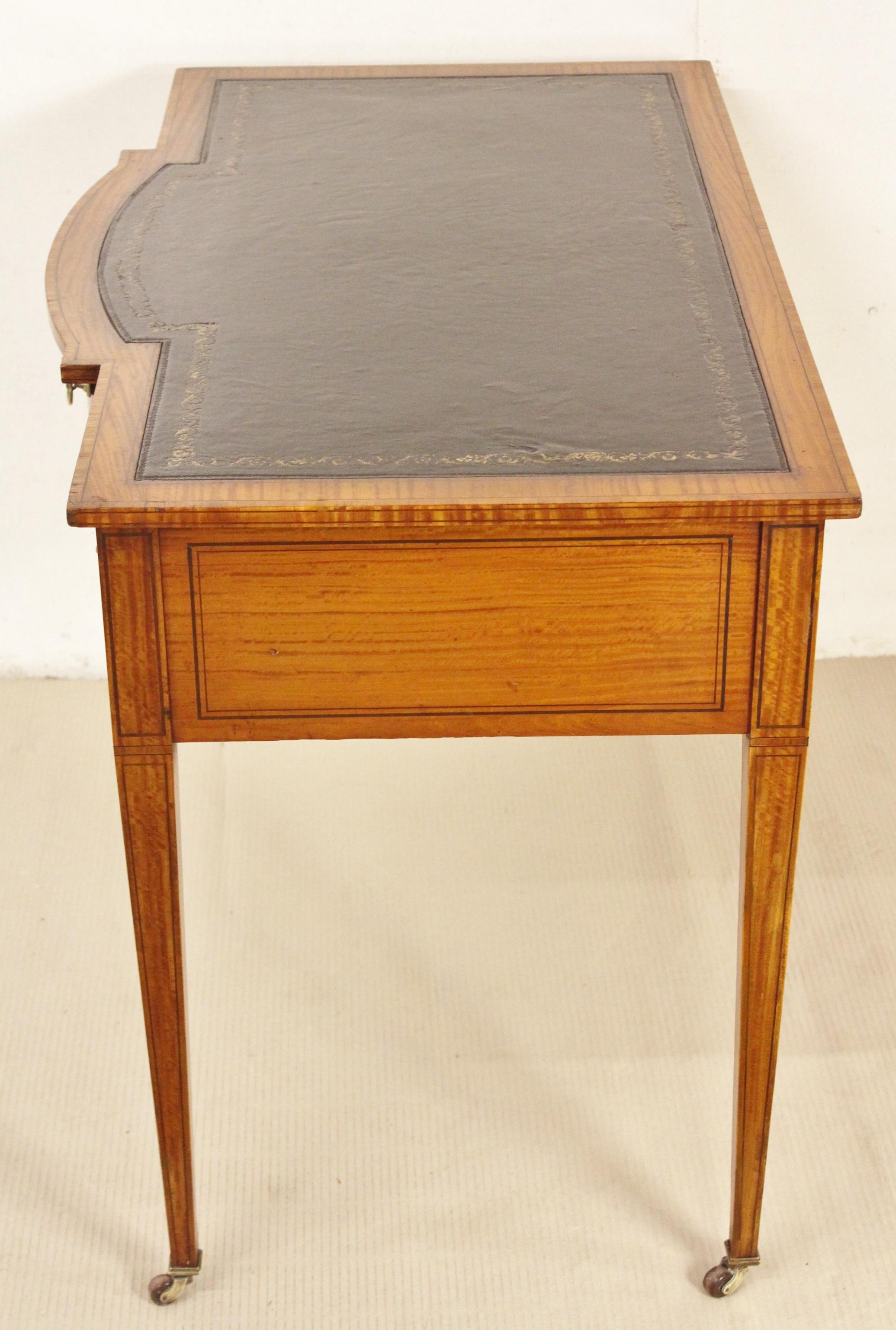 Late 19th Century Inlaid Satinwood Writing Desk by Maple and Co 2
