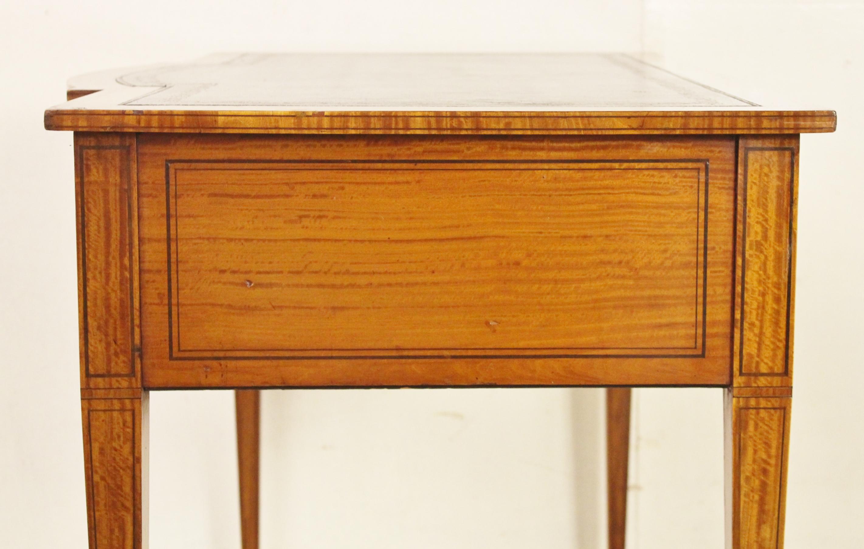 Late 19th Century Inlaid Satinwood Writing Desk by Maple and Co 3