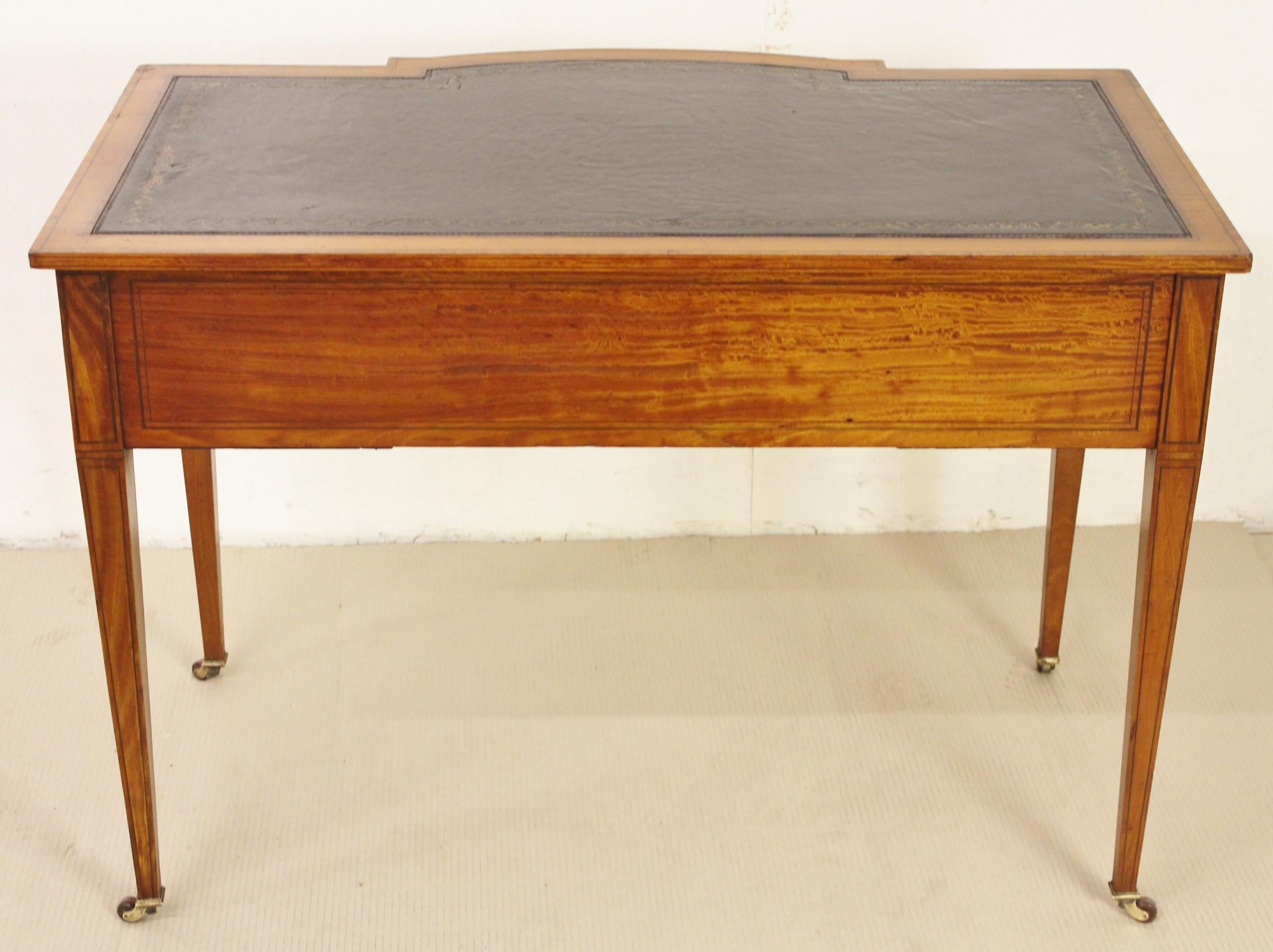 Late 19th Century Inlaid Satinwood Writing Desk by Maple and Co 4