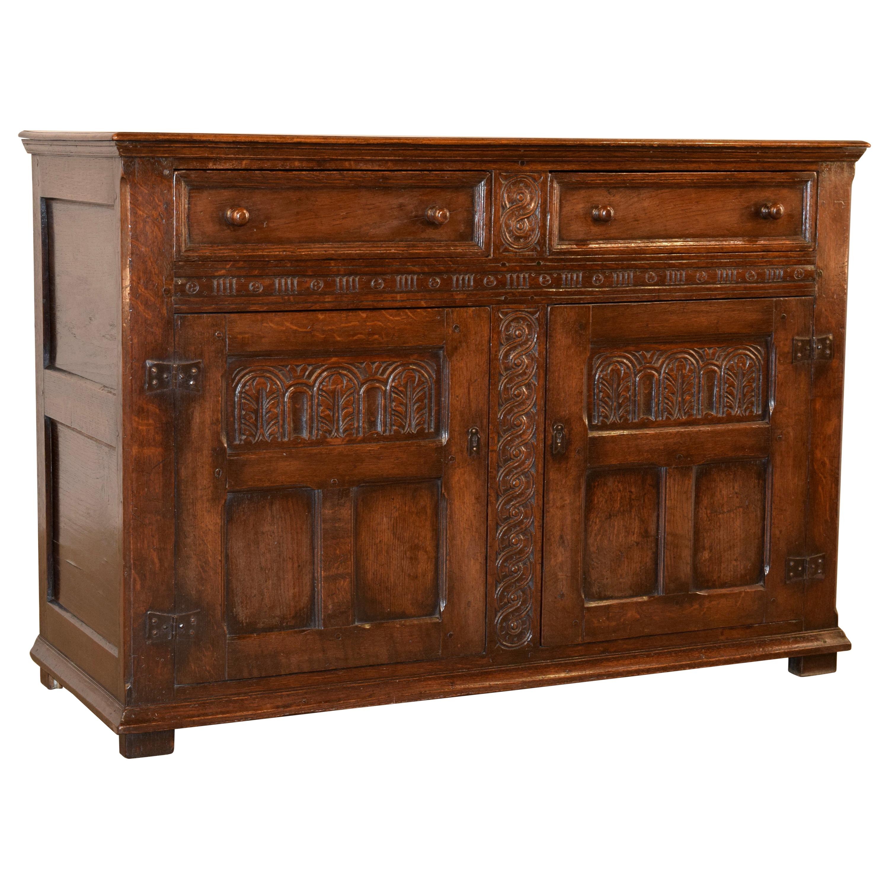 Pair of Oak Normandy Servers made in Italy for Bloomingdales For Sale