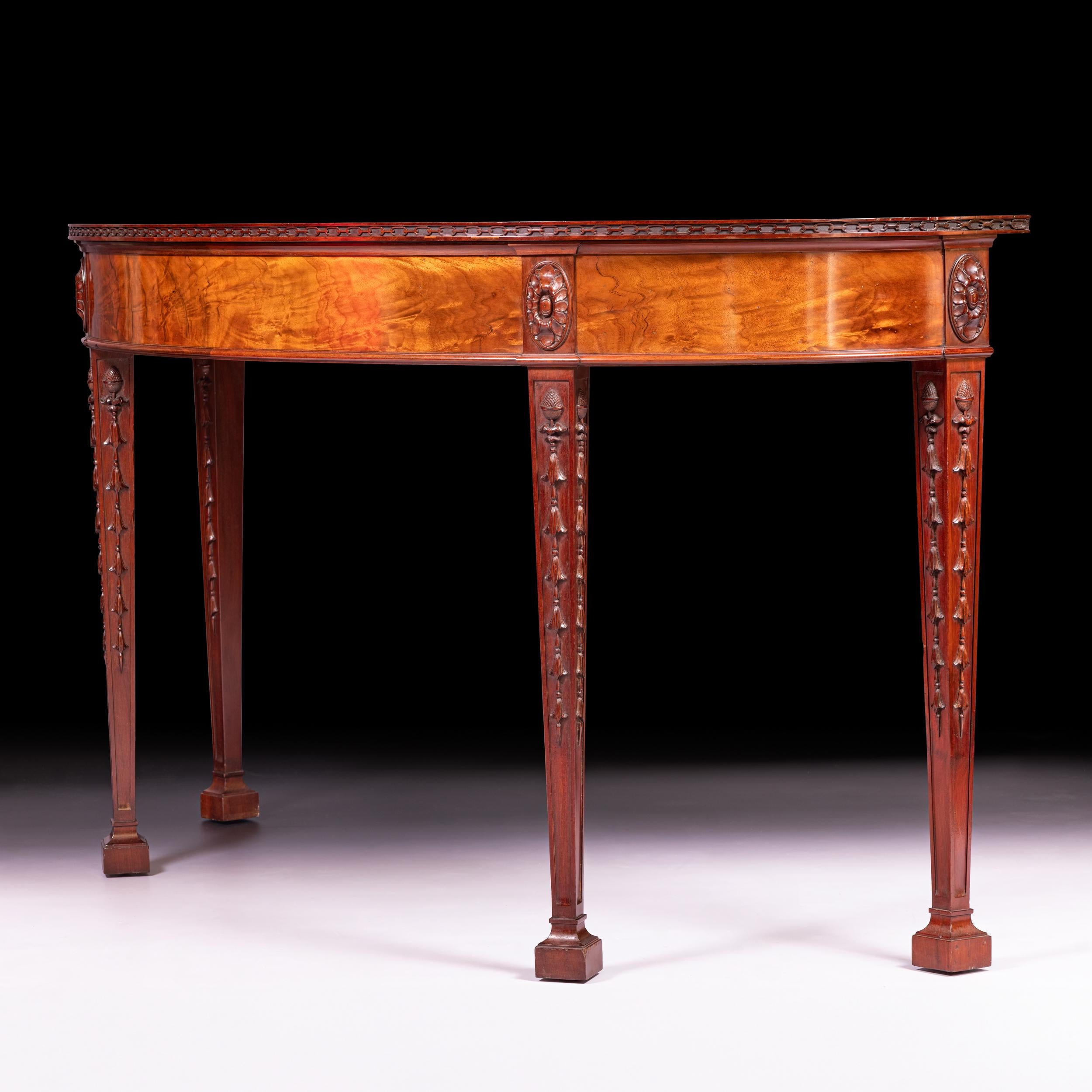 Mahogany Late 19th Century Irish Console By James Hicks Dublin In The Hepplewhite Style For Sale