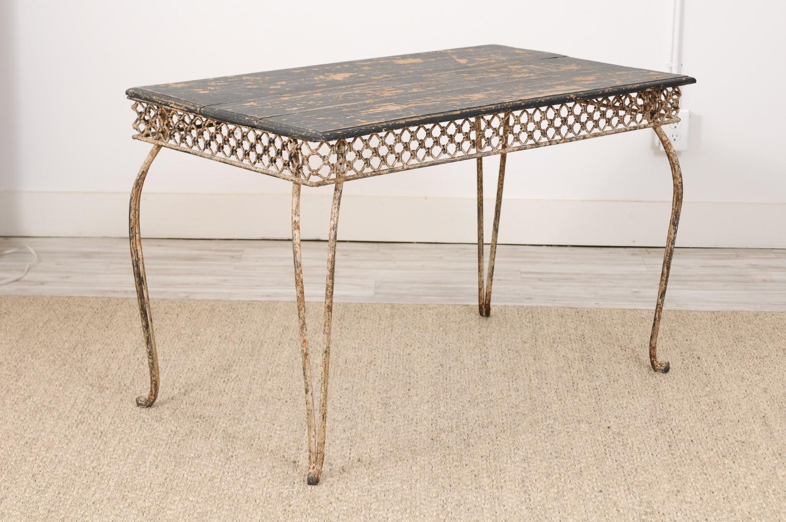 Late 19th Century Iron and Wood Garden Table 6