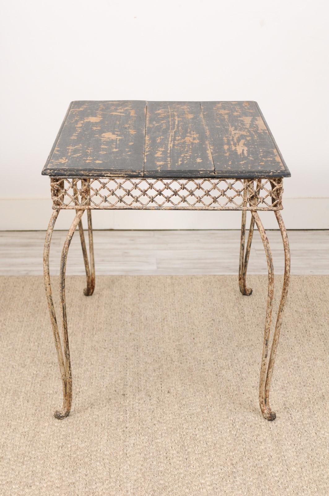 Late 19th Century Iron and Wood Garden Table 7