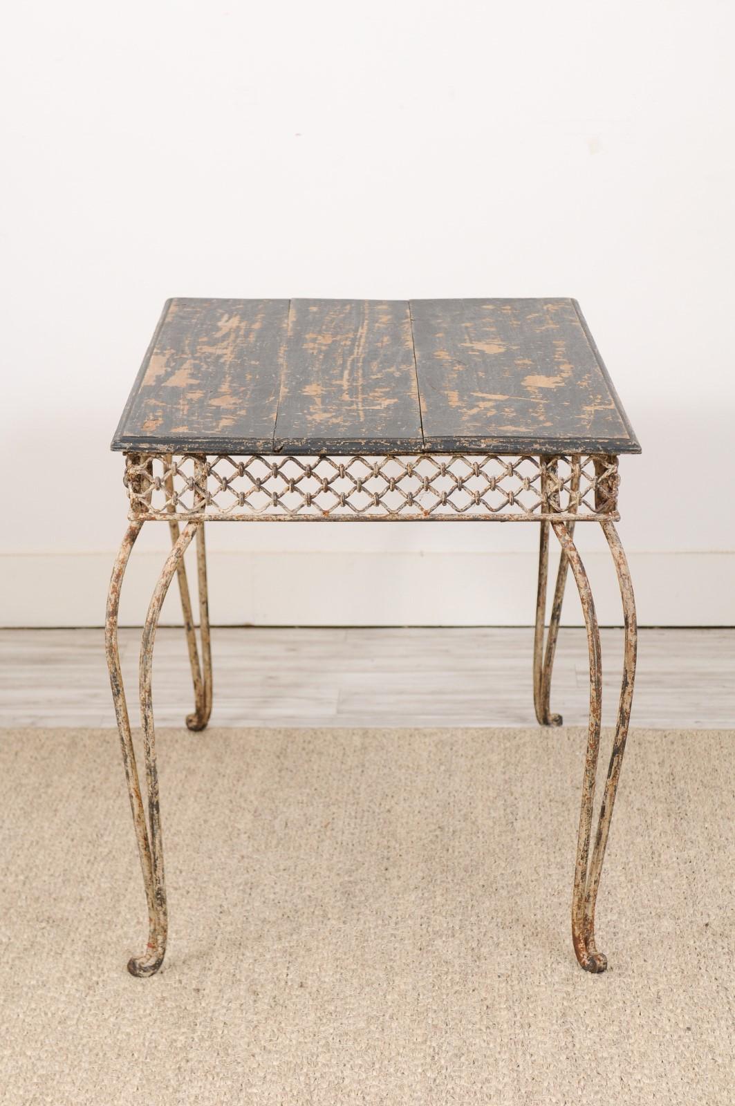 Late 19th Century Iron and Wood Garden Table 2