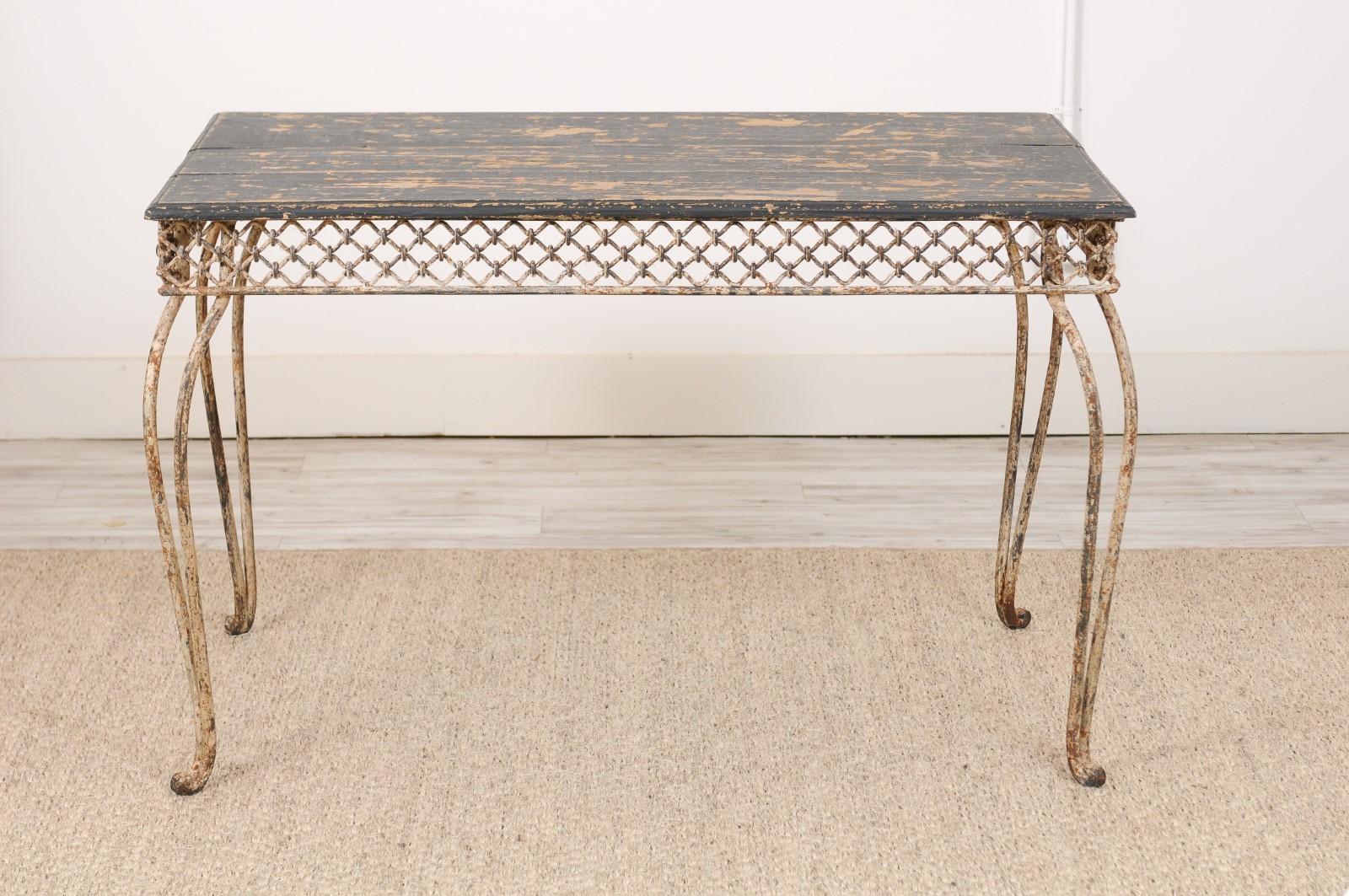 Late 19th Century Iron and Wood Garden Table 4