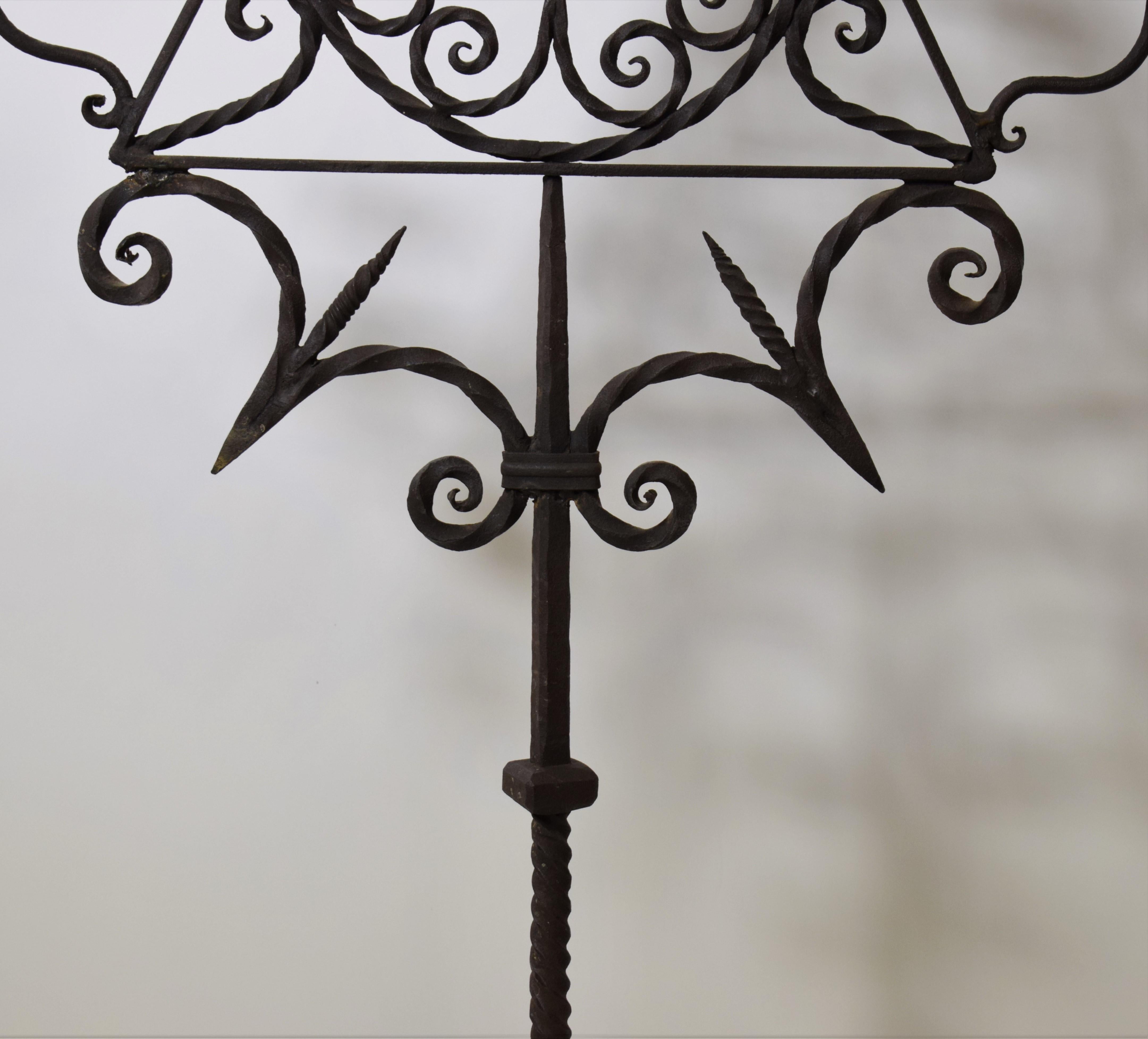 French Late 19th Century Iron Candelabrum For Sale