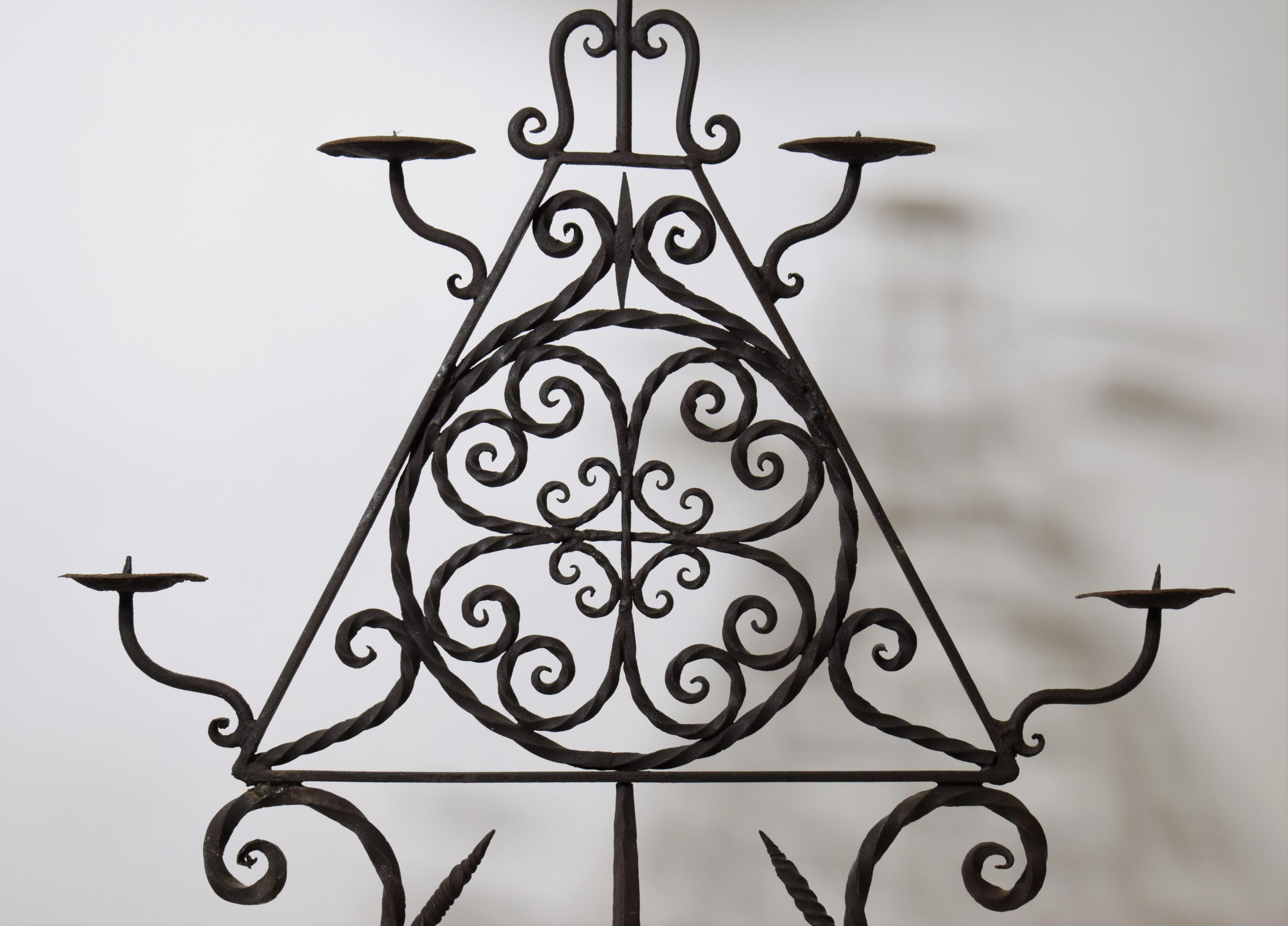 Late 19th Century Iron Candelabrum For Sale 1