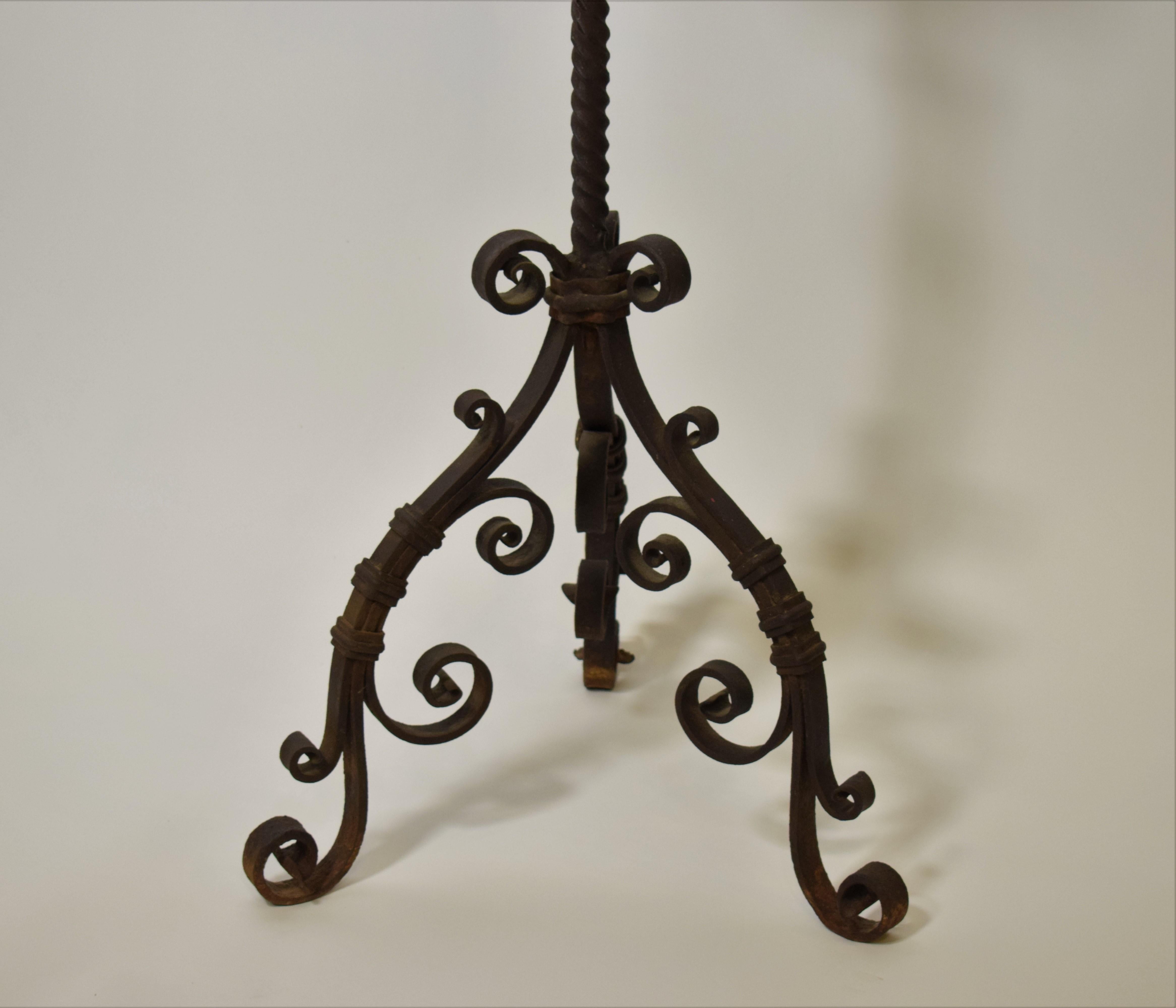 Late 19th Century Iron Candelabrum For Sale 3