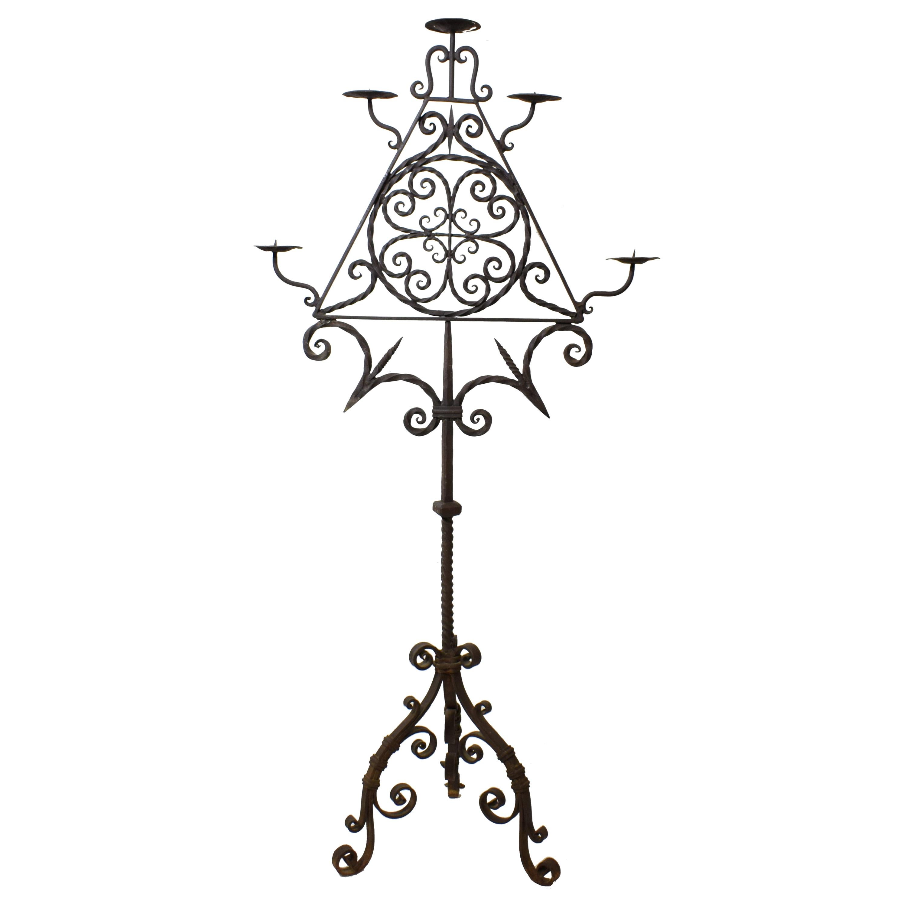 Late 19th Century Iron Candelabrum For Sale