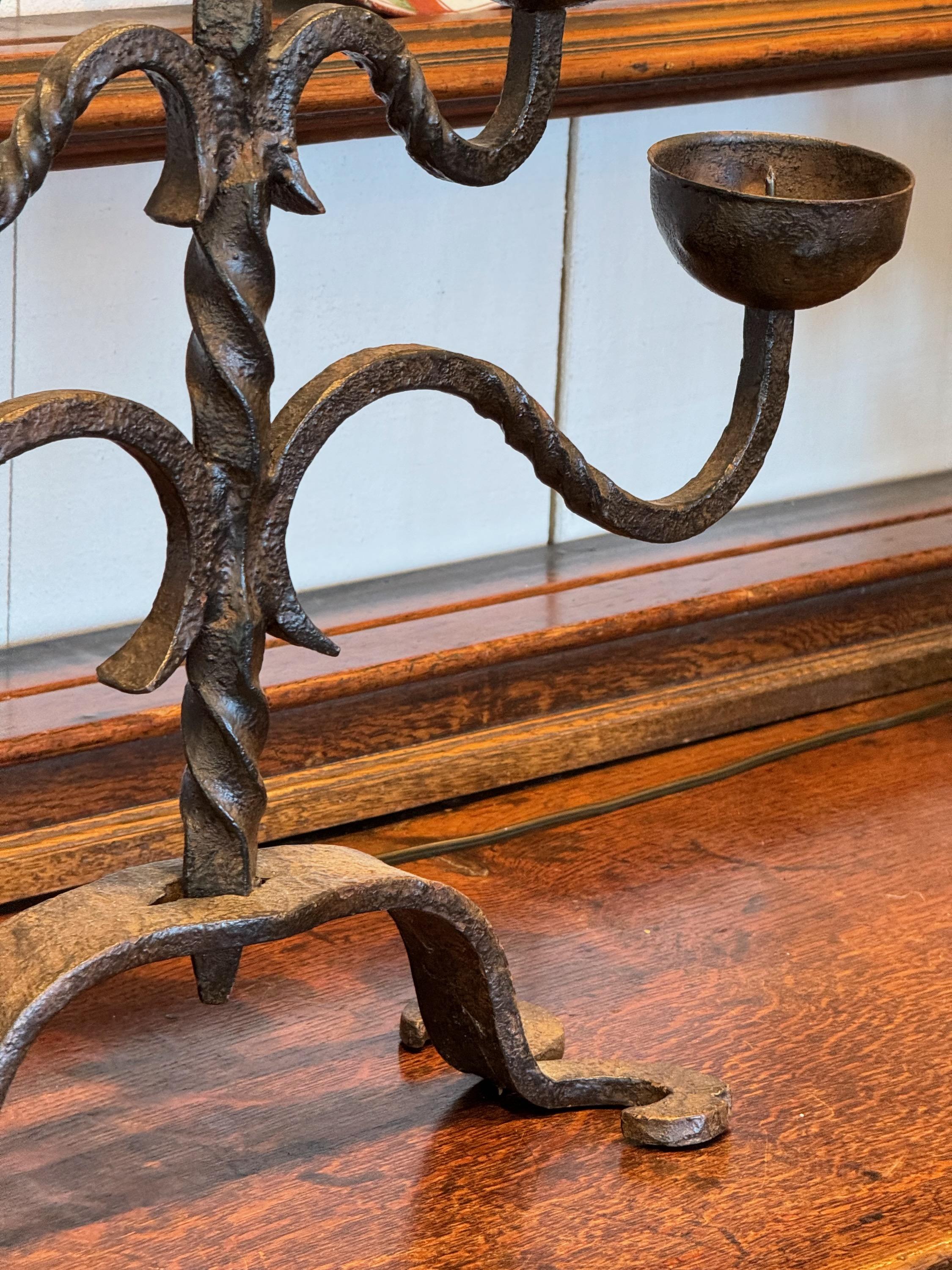 Late 19th Century Iron Candle Stand For Sale 3