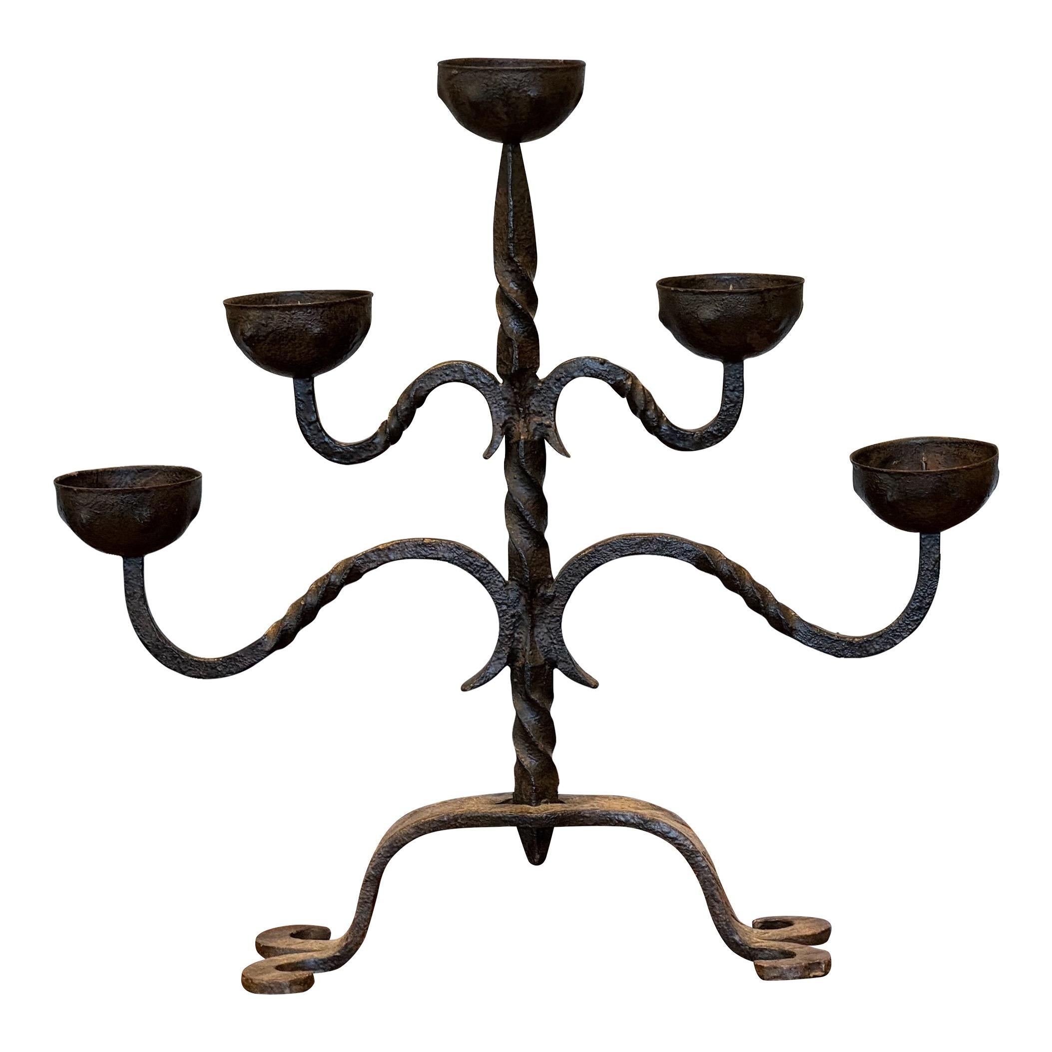 Late 19th Century Iron Candle Stand For Sale