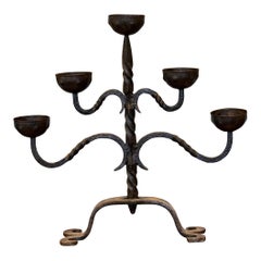 Vintage Late 19th Century Iron Candle Stand