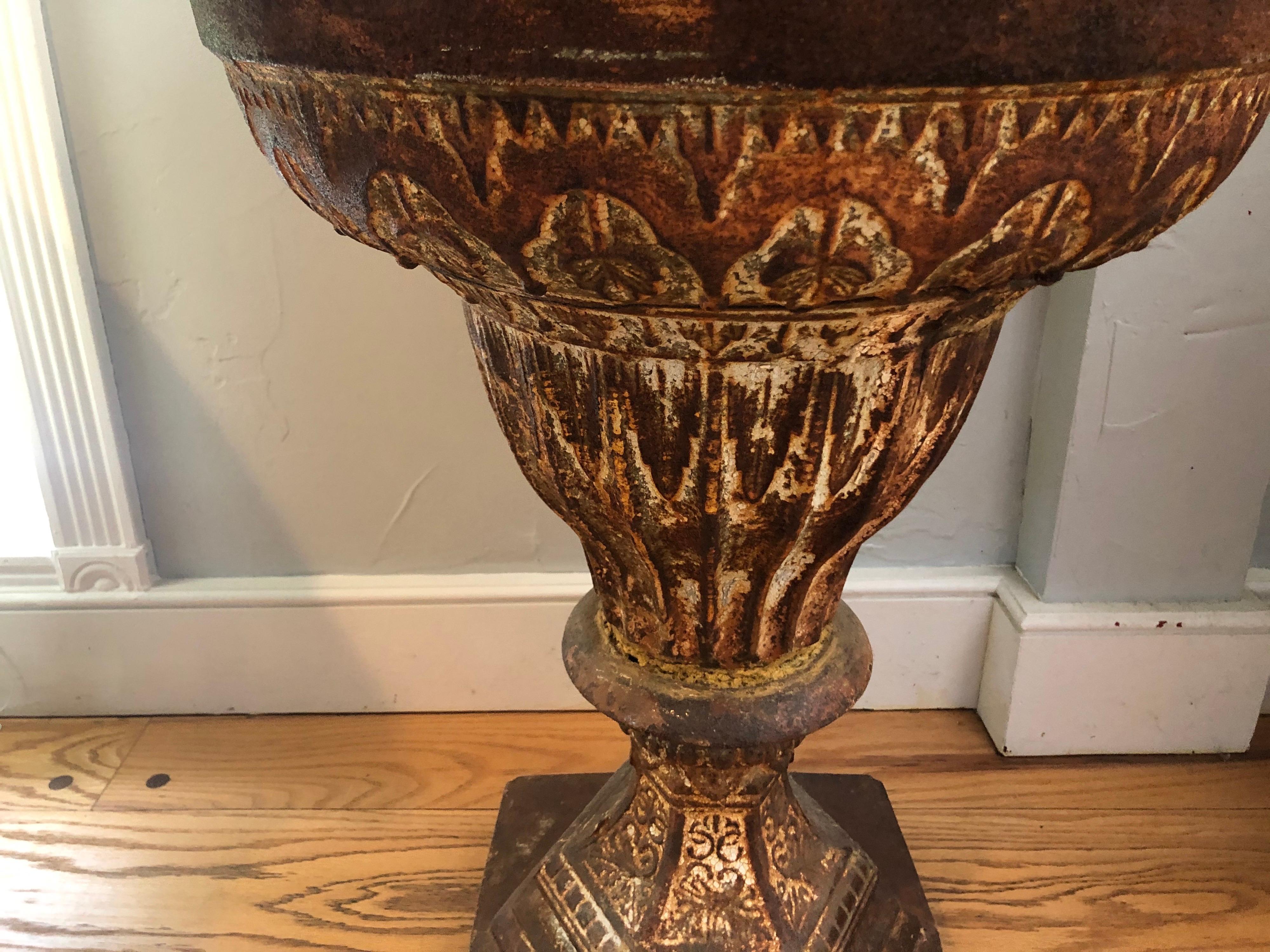 Late 19th Century Iron Garden Urn Attributed to J. W. Fiske For Sale 5