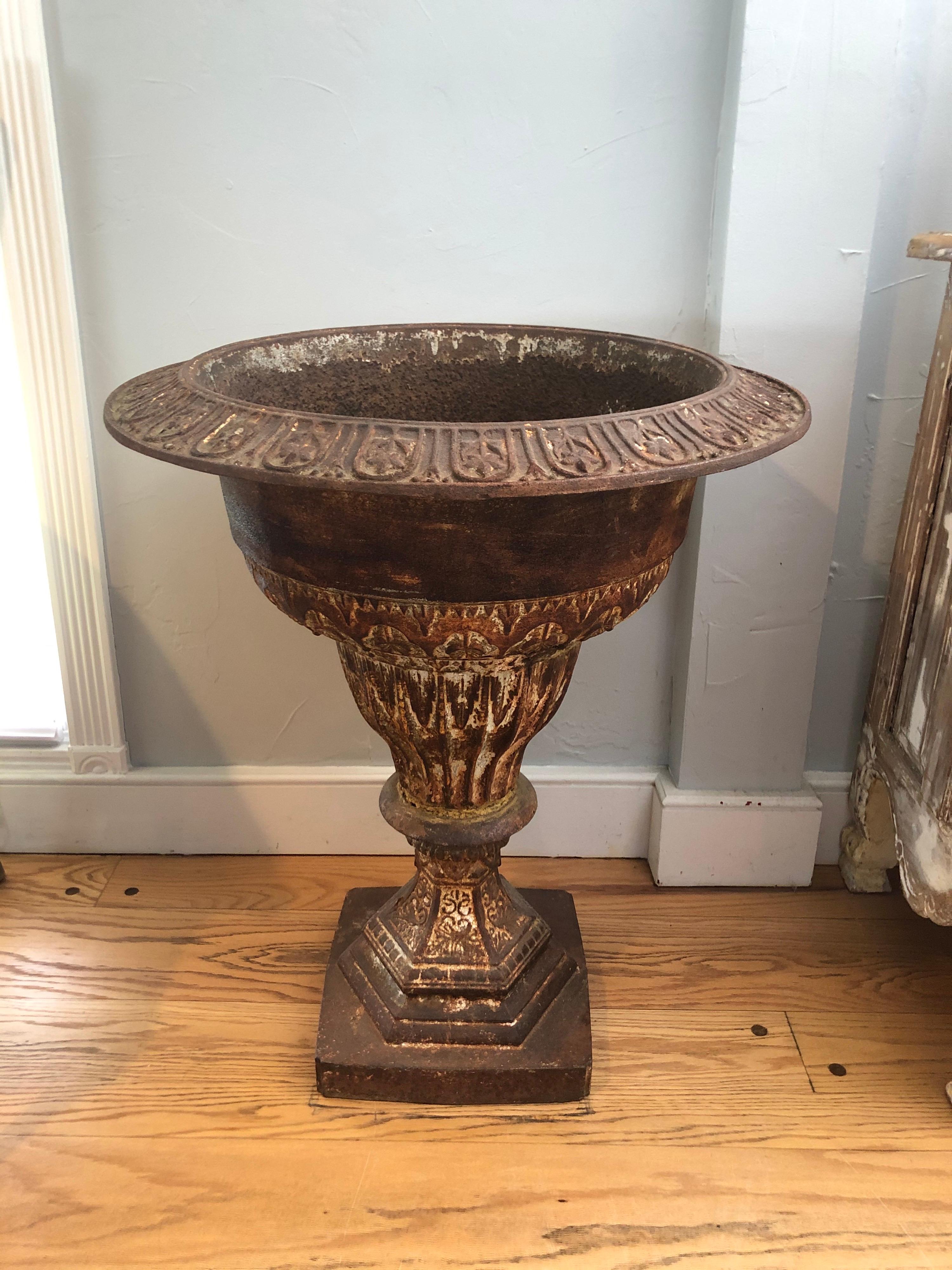 Late 19th Century Iron Garden Urn Attributed to J. W. Fiske For Sale 6