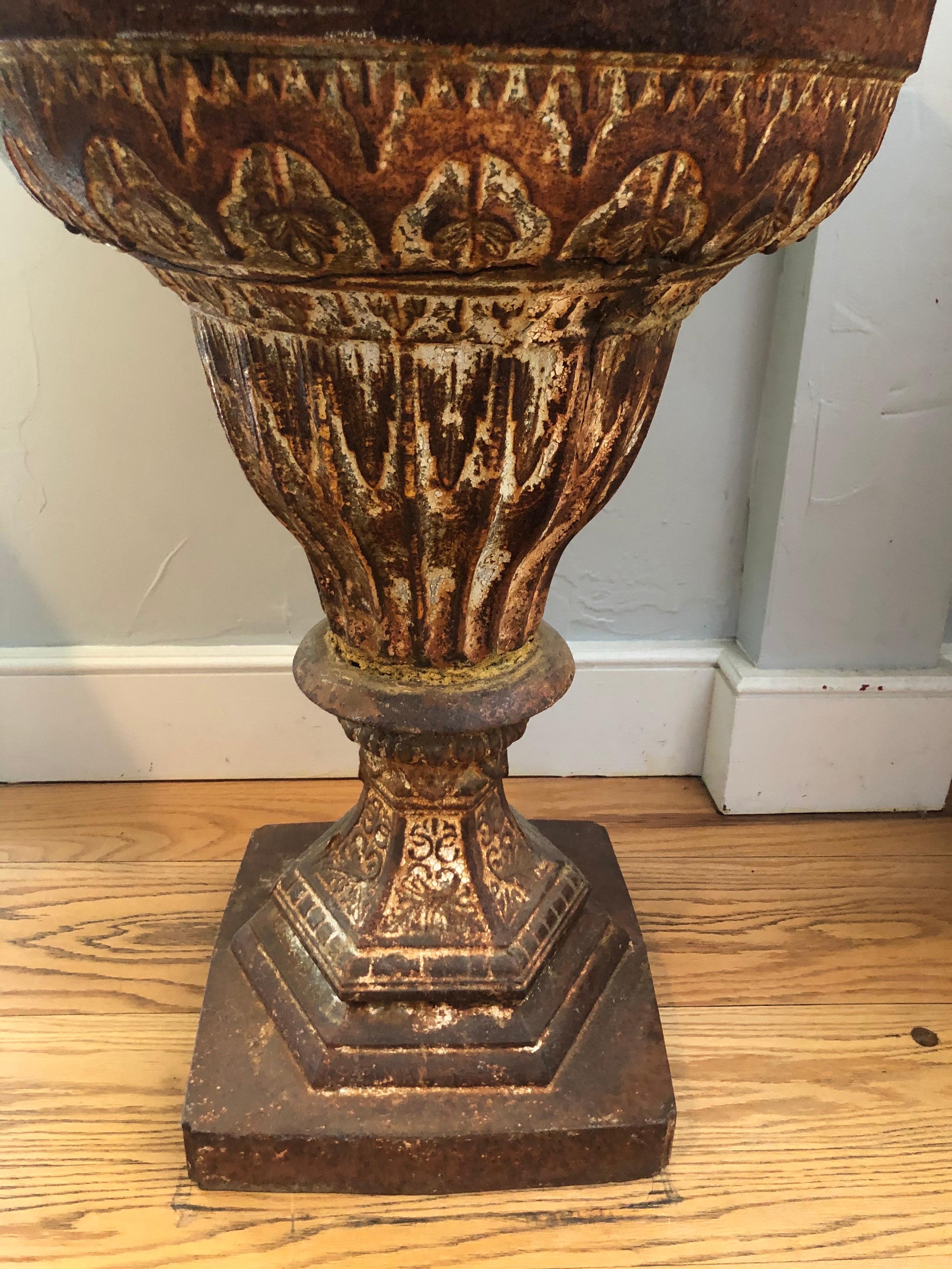 Late 19th Century Iron Garden Urn Attributed to J. W. Fiske For Sale 1