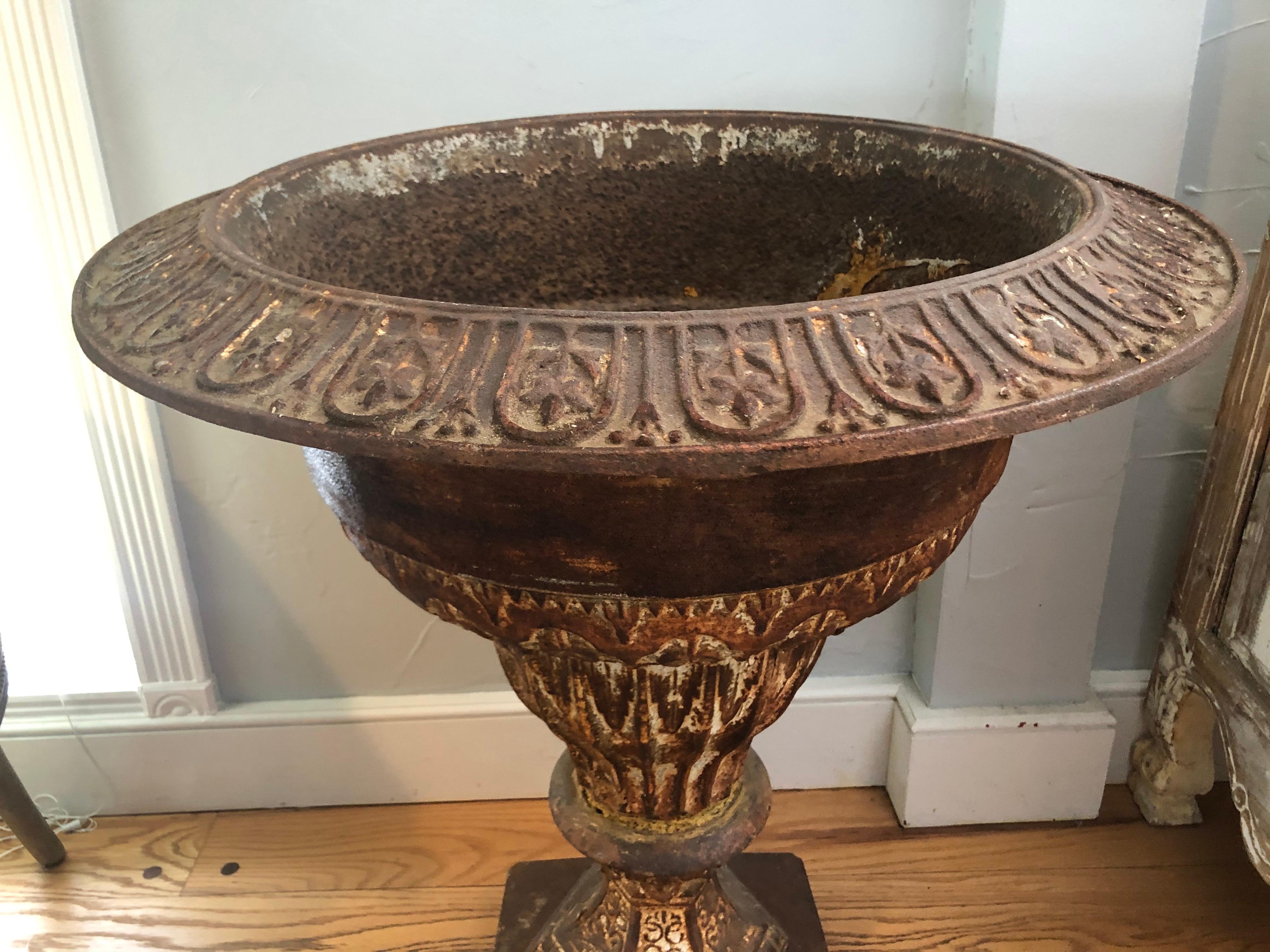 Late 19th Century Iron Garden Urn Attributed to J. W. Fiske For Sale 4