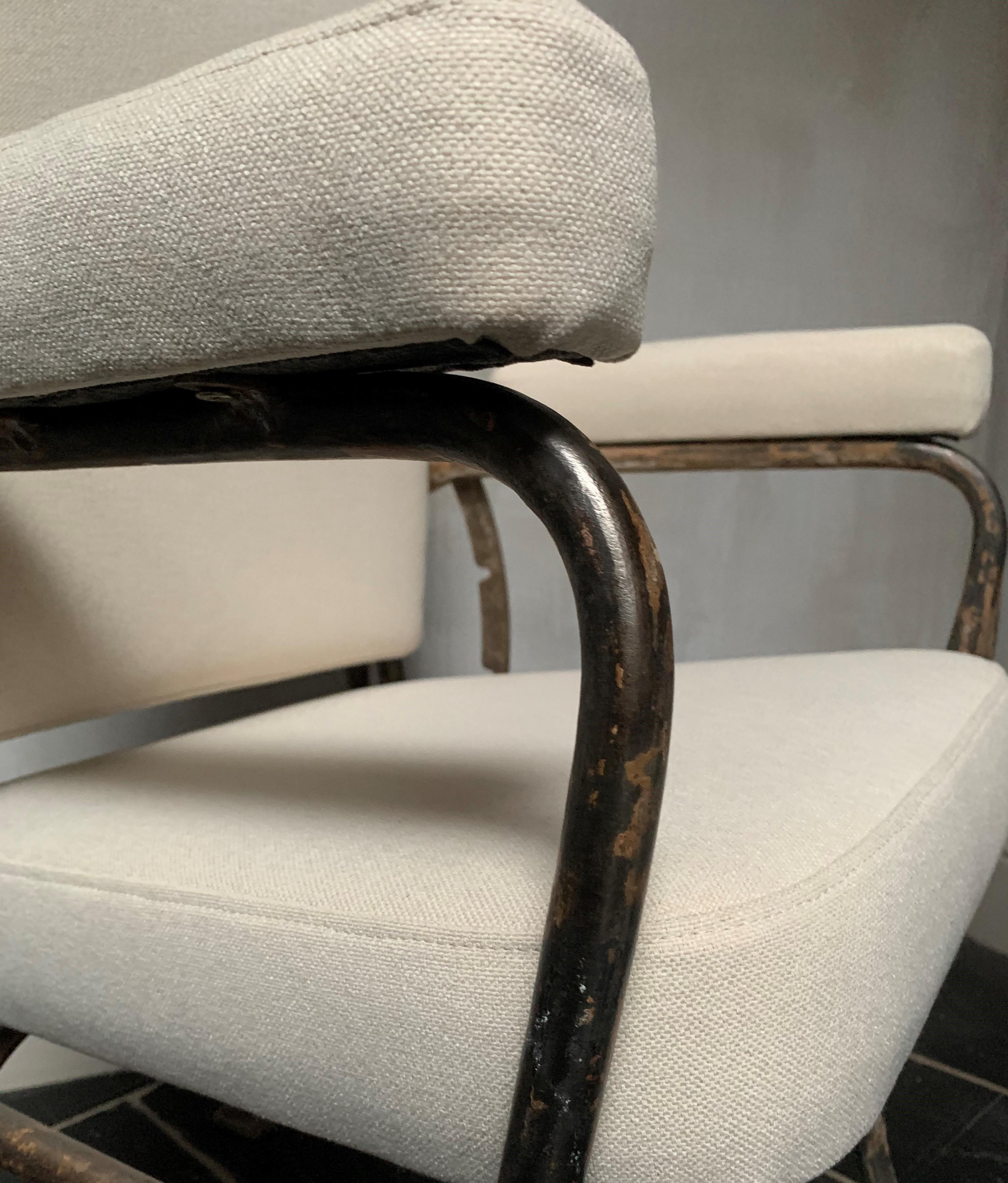 Late 19th Century Iron Reclining Armchair In Good Condition For Sale In Vosselaar, BE