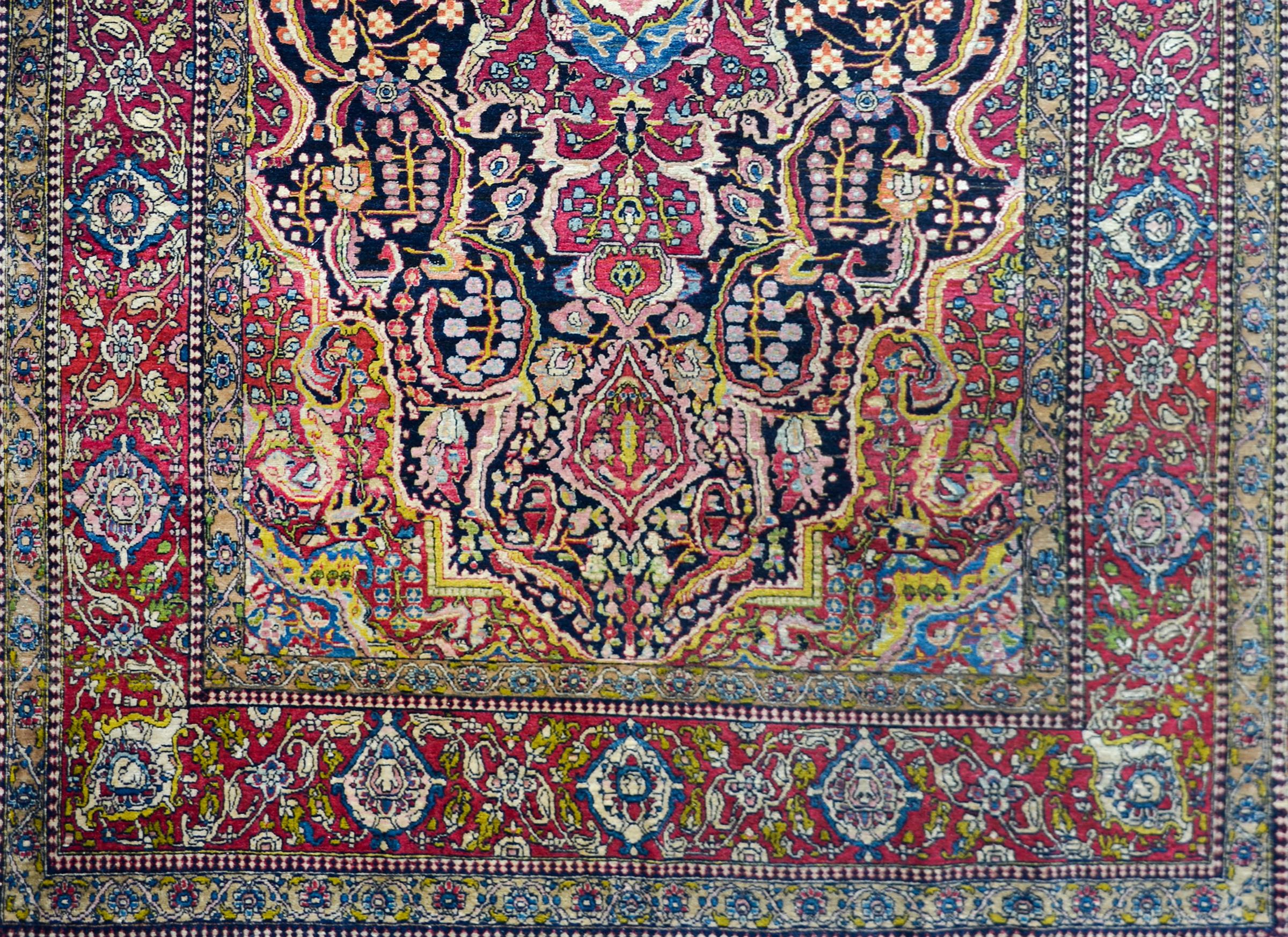 Hand-Knotted Late 19th Century Isfahan Rug For Sale