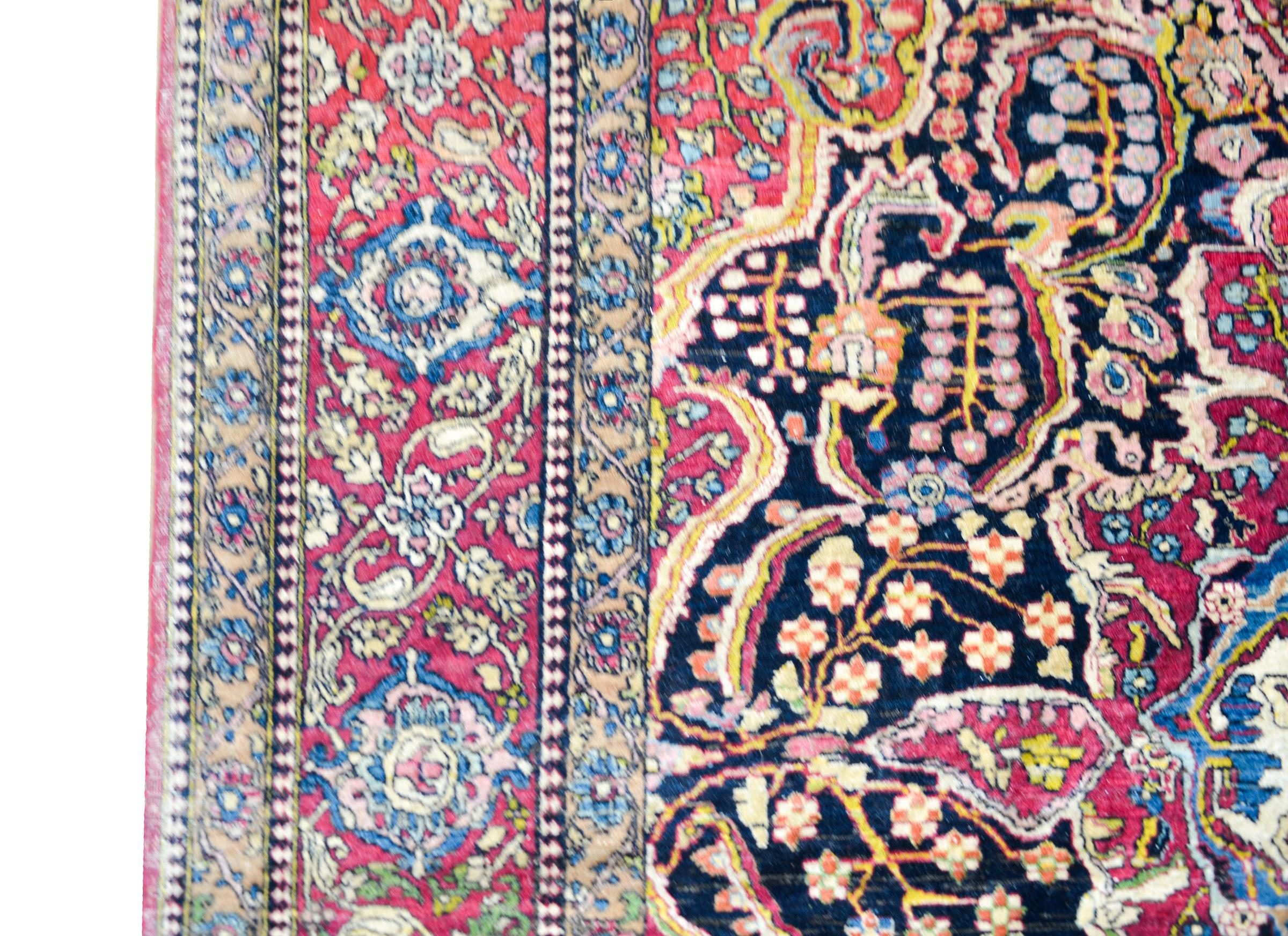 Wool Late 19th Century Isfahan Rug For Sale