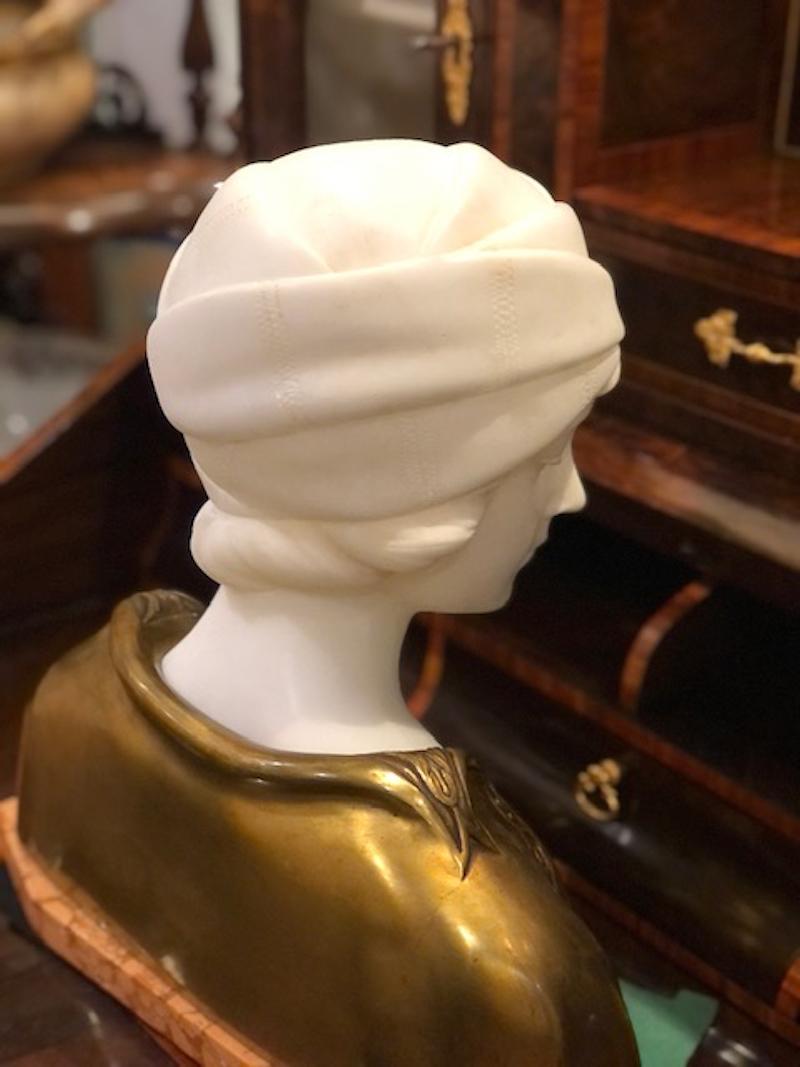 Late 19th Century Italian Alabaster Bust of a Woman, Attributed to Pugi, 1880 6