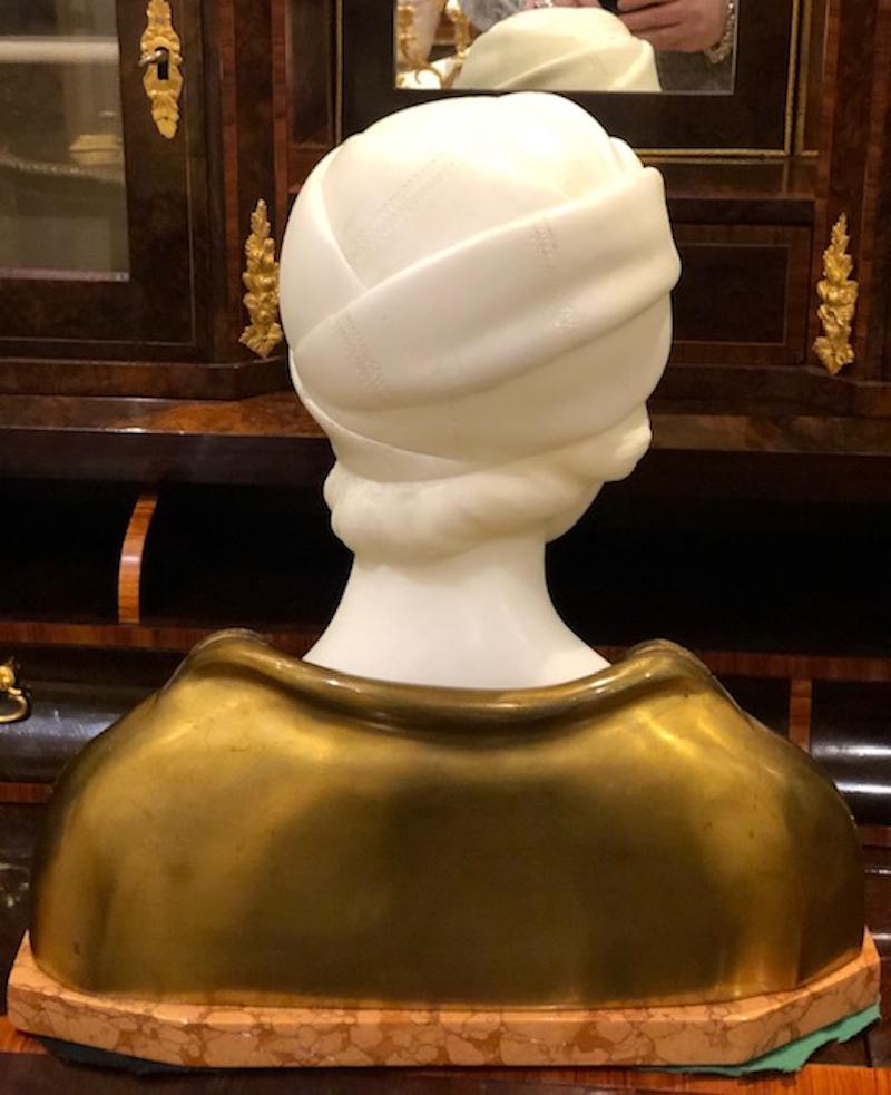 Late 19th Century Italian Alabaster Bust of a Woman, Attributed to Pugi, 1880 7