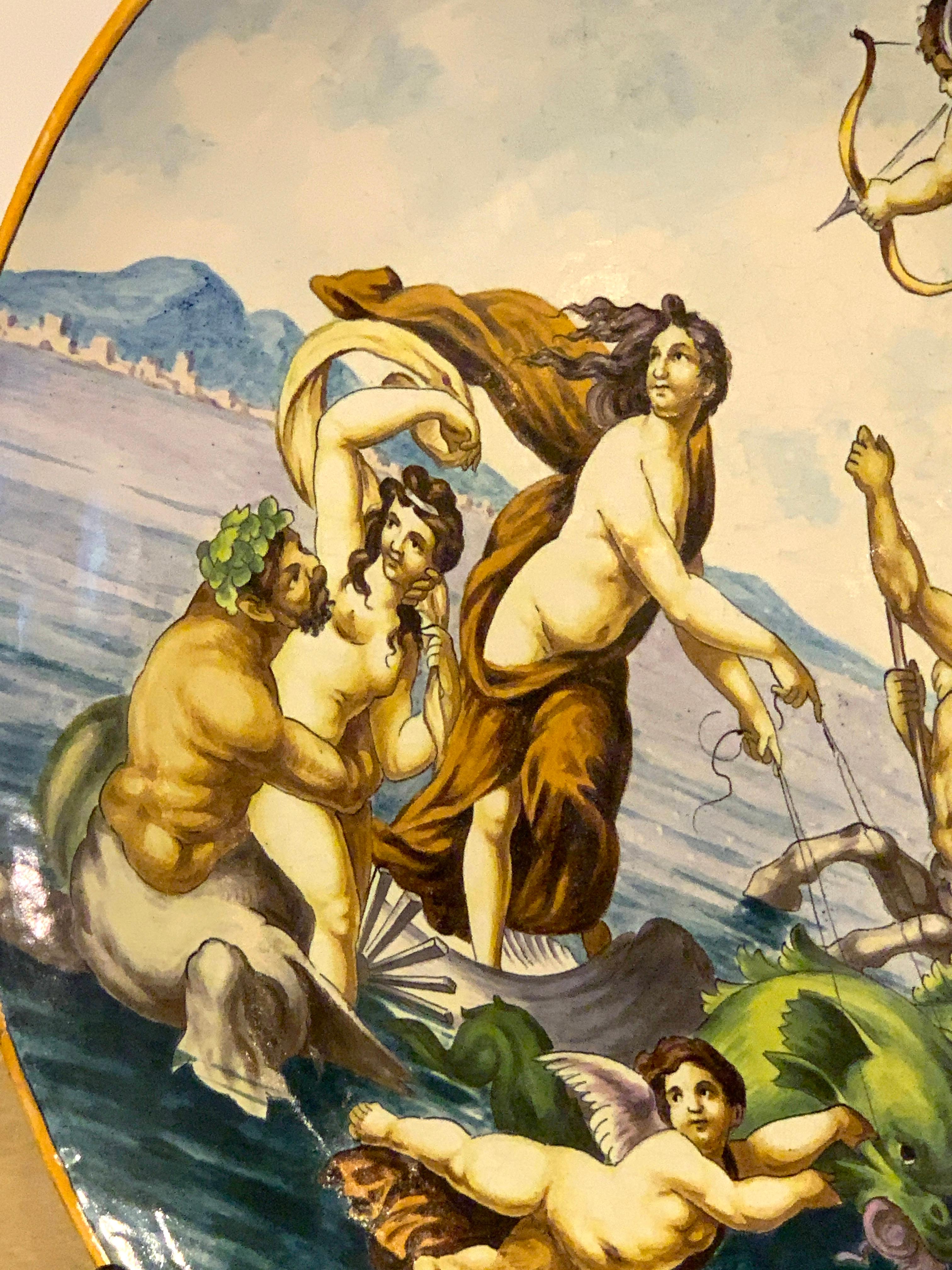 Renaissance Late 19th Century Italian Allegorical Majolica Charger
