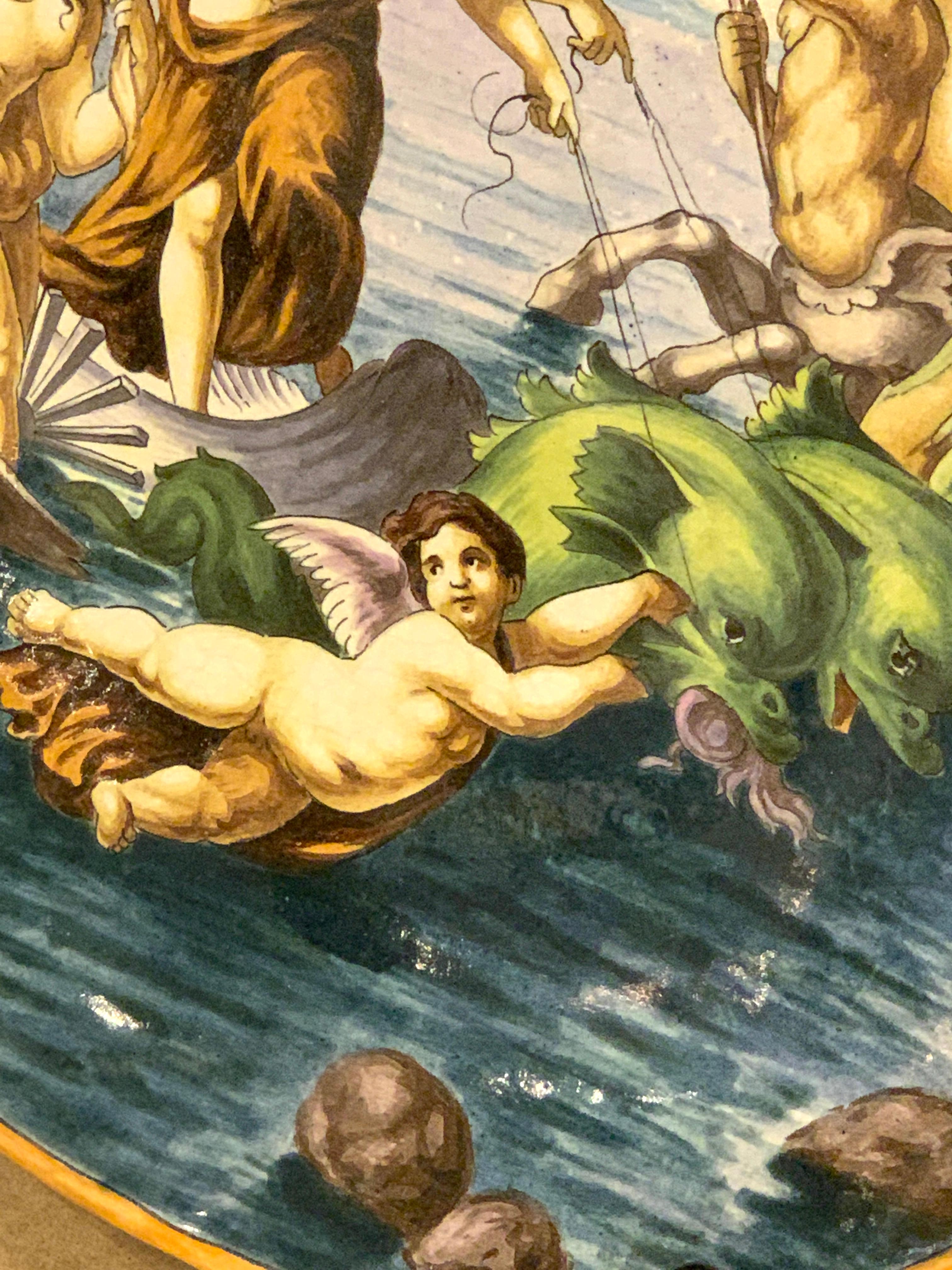 Late 19th Century Italian Allegorical Majolica Charger In Good Condition In Atlanta, GA