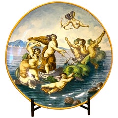 Late 19th Century Italian Allegorical Majolica Charger