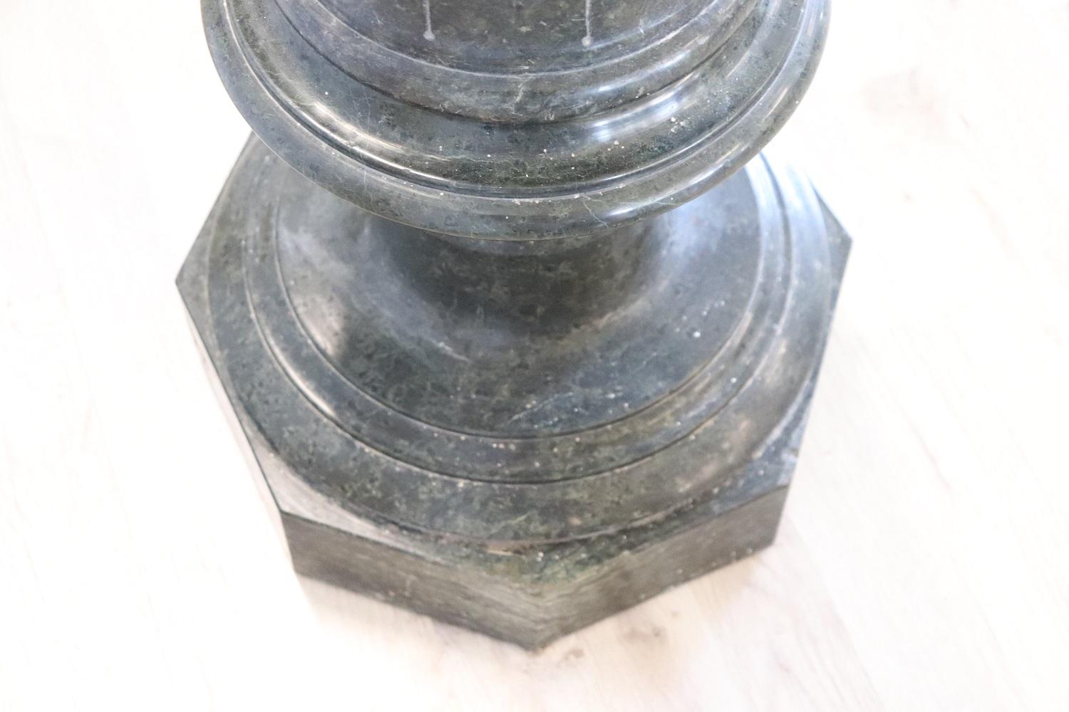Late 19th Century Italian Antique Column in Black Marble  For Sale 3