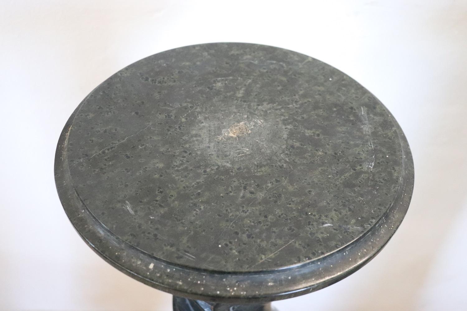 Late 19th Century Italian Antique Column in Black Marble  For Sale 5