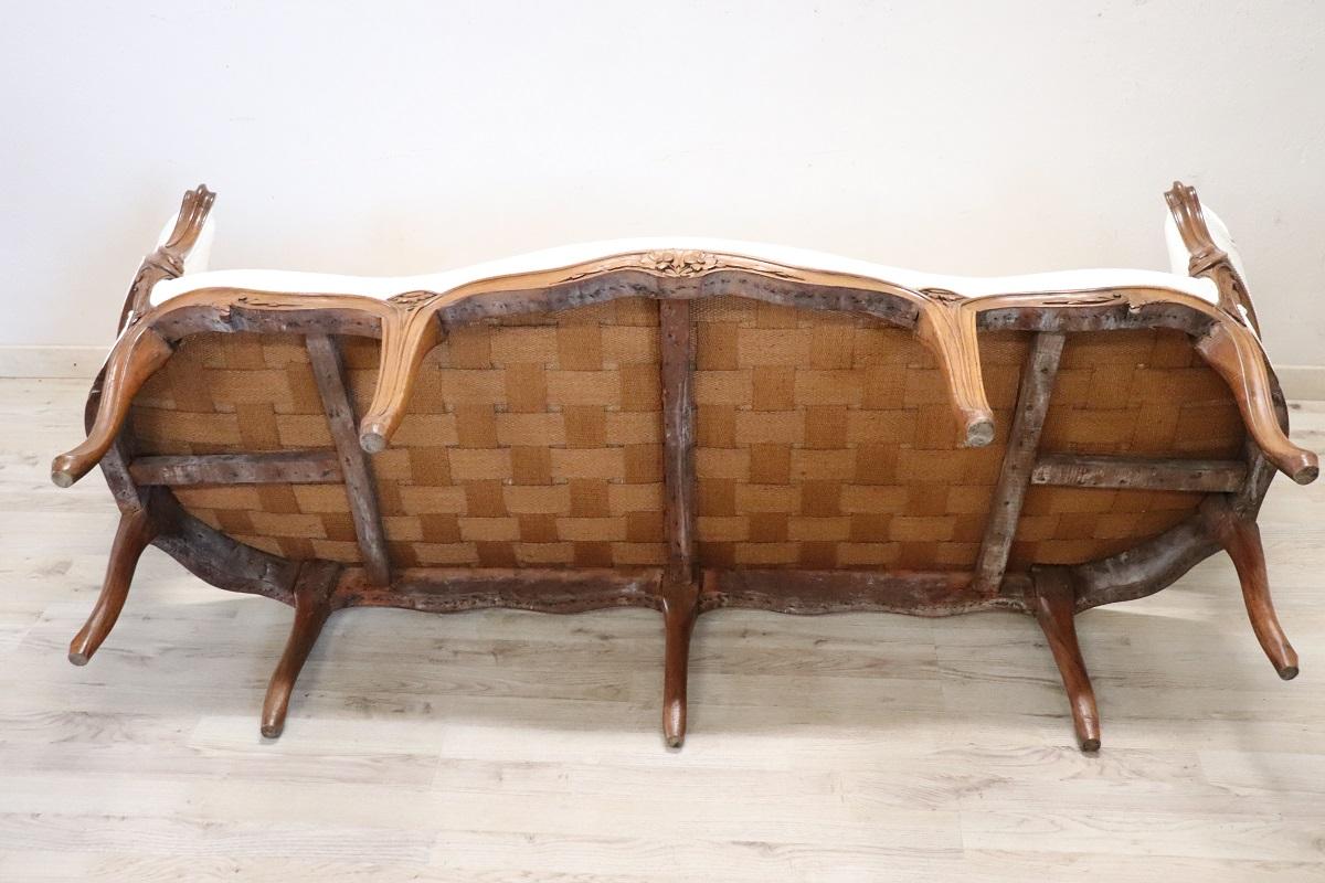 Sillón italiano antiguo de nogal de finales del siglo XIX en venta 10