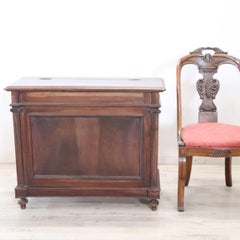 Late 19th Century Italian Antique Storage Buffet in Walnut, Firewood Holder