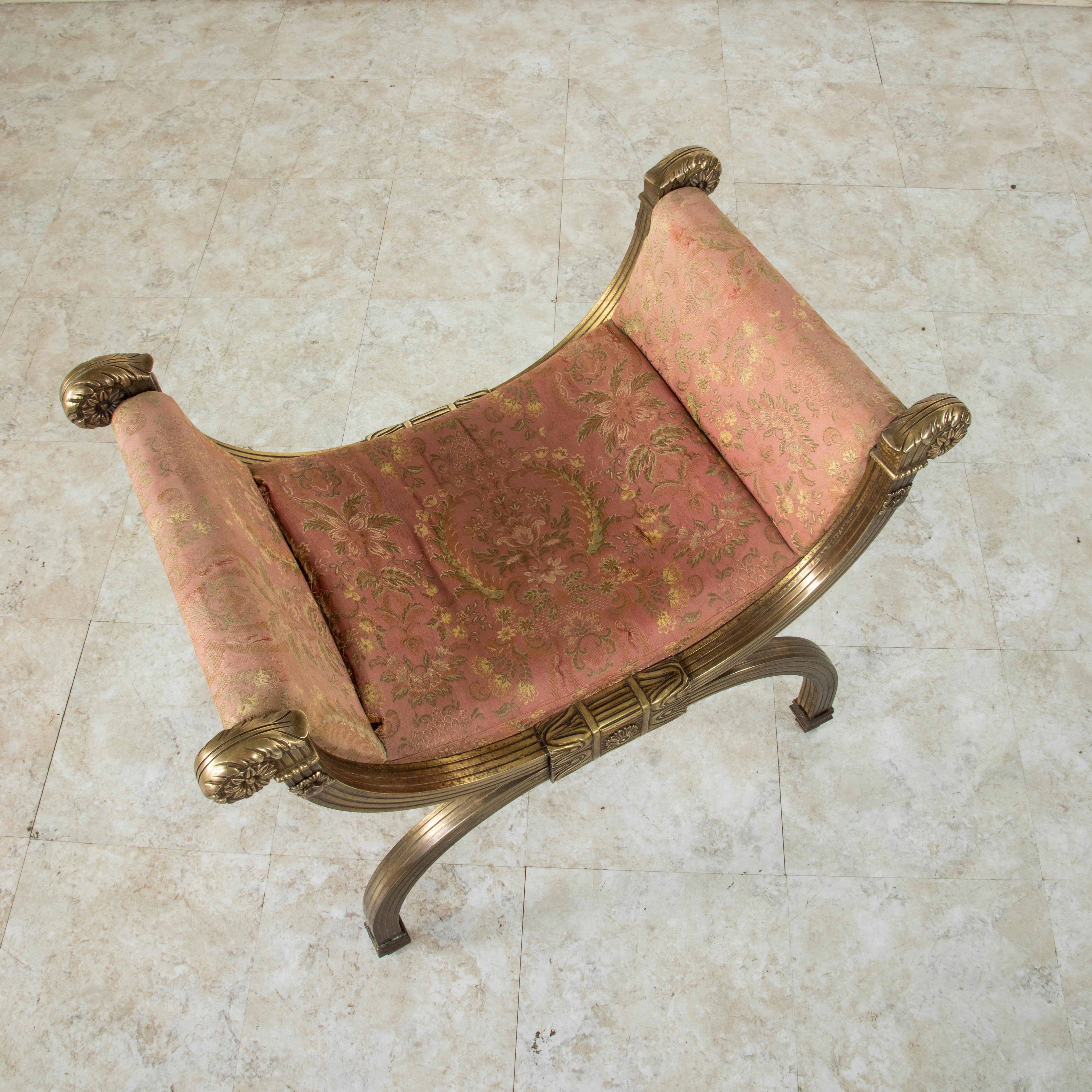 Late 19th Century Italian Baroque Bronze Dagobert Bench, Banquette, or Stool 6